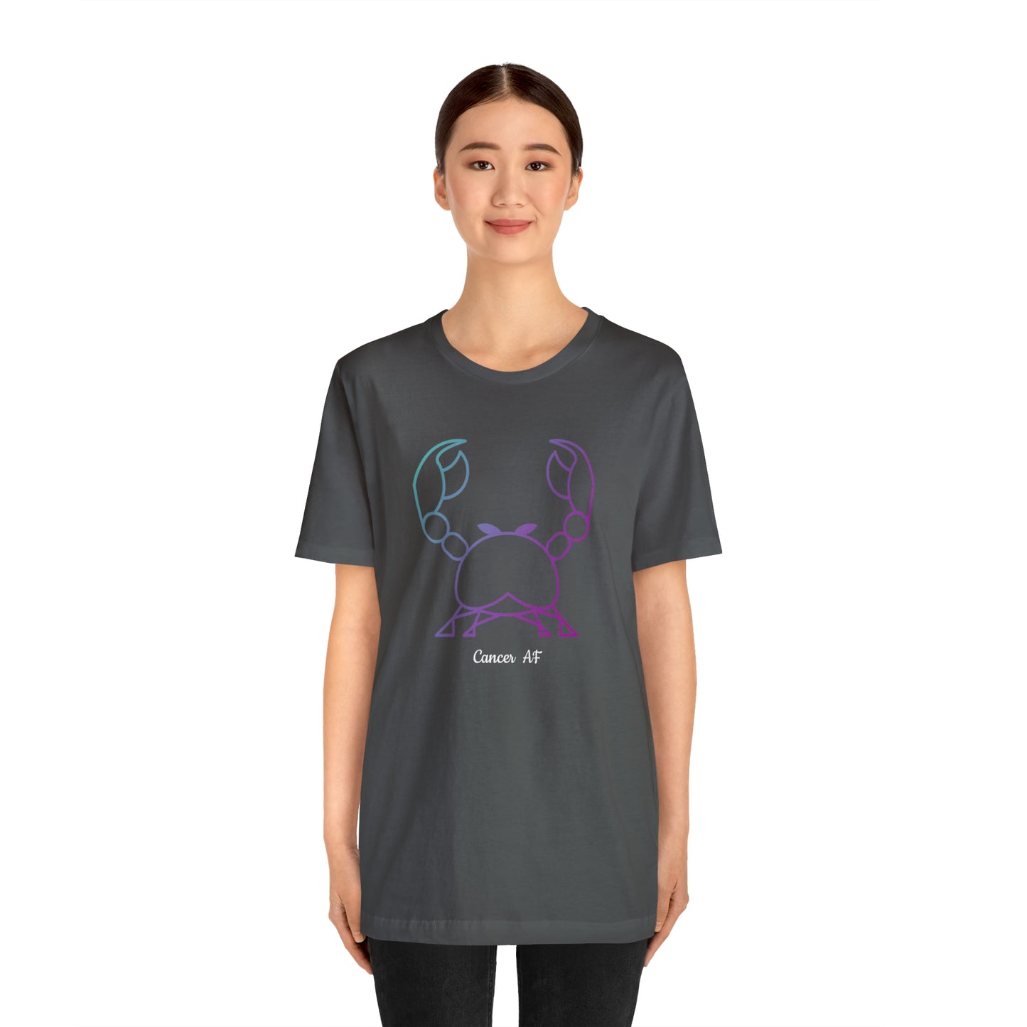 Cancer AF T-Shirt | Fun Cancer Crab T-Shirt | Zodiac T-Shirt | Zodiac Sign Shirt | Astrology | Star Sign | Unisex Jersey Short Sleeve Tee