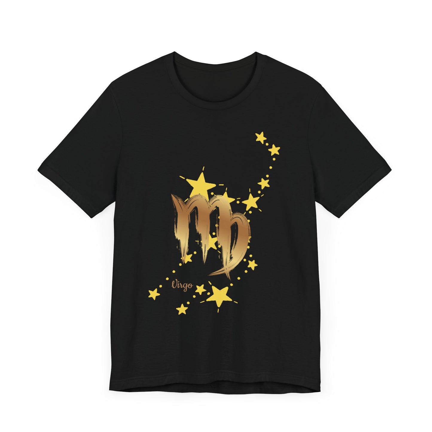Virgo Symbol And Stars Embed | Fun Virgo T-Shirt | Zodiac T-Shirt | Zodiac Sign Shirt | Astrology | Star Sign | Unisex Jersey Short Sleeve Tee