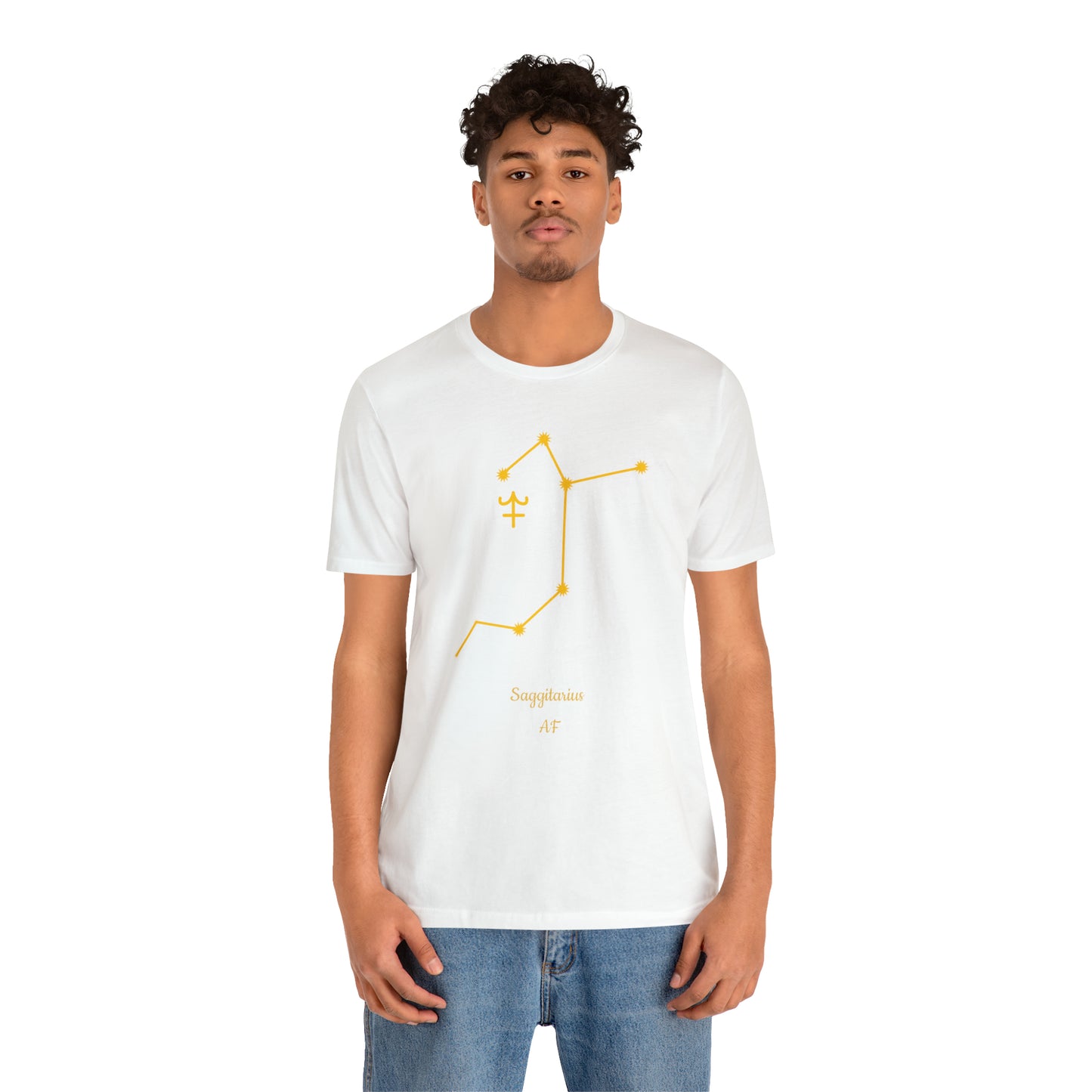 Sagittarius Symbol & Stars AF T-Shirt | Fun Sagittarius T-Shirt | Zodiac T-Shirt | Zodiac Sign Shirt | Astrology | Star Sign | Unisex Jersey Short Sleeve Tee