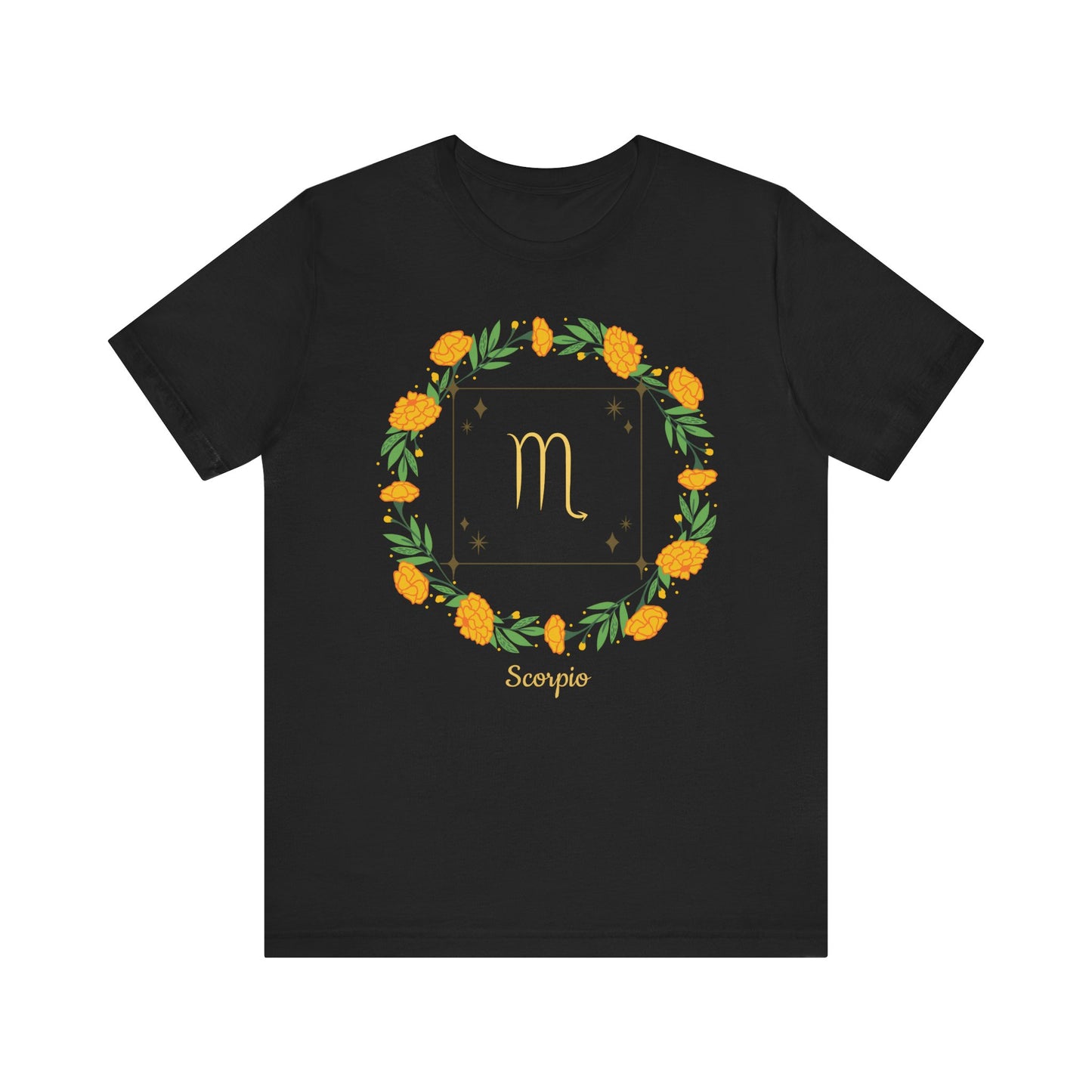 Scorpio Garland Symbol T-Shirt | Fun Scorpio T-Shirt | Zodiac T-Shirt | Zodiac Sign Shirt | Astrology | Star Sign | Unisex Jersey Short Sleeve Tee