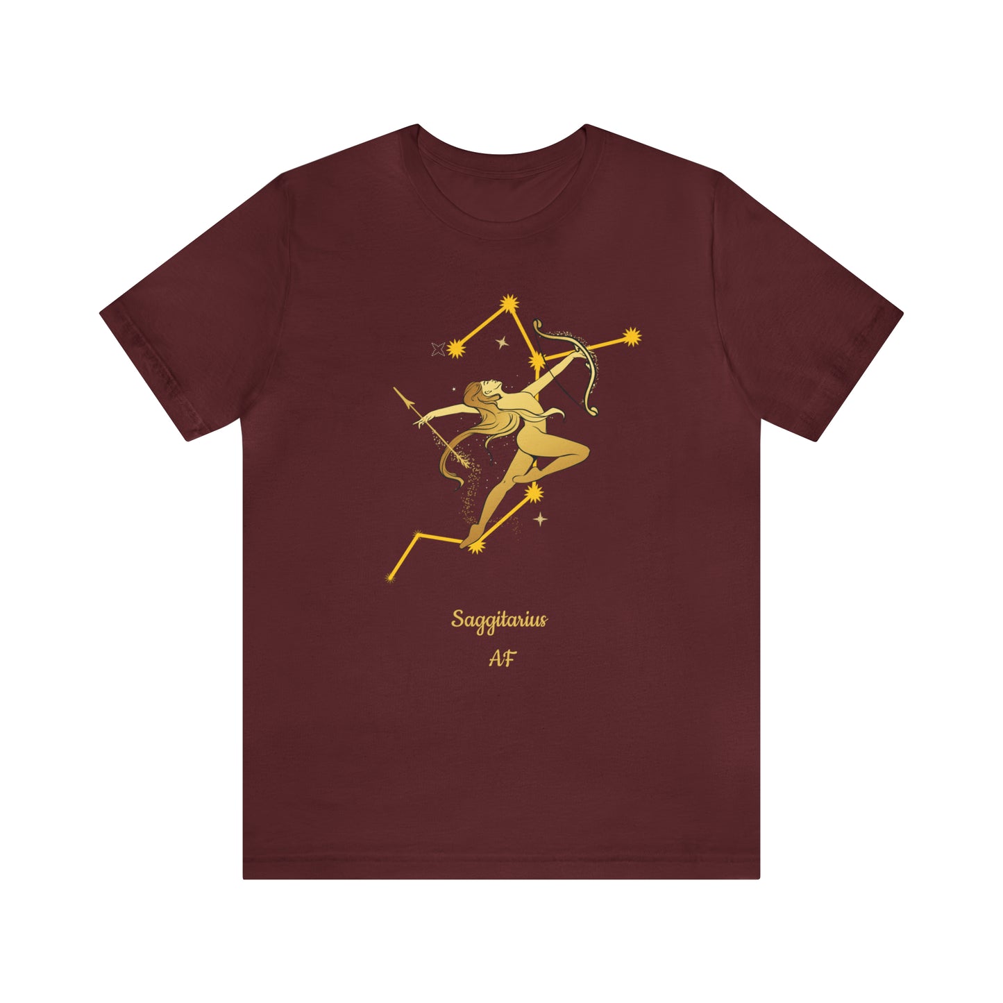 Sagittarius Nymph & Stars T-Shirt | Fun Sagittarius T-Shirt | Zodiac T-Shirt | Zodiac Sign Shirt | Astrology | Star Sign | Unisex Jersey Short Sleeve Tee