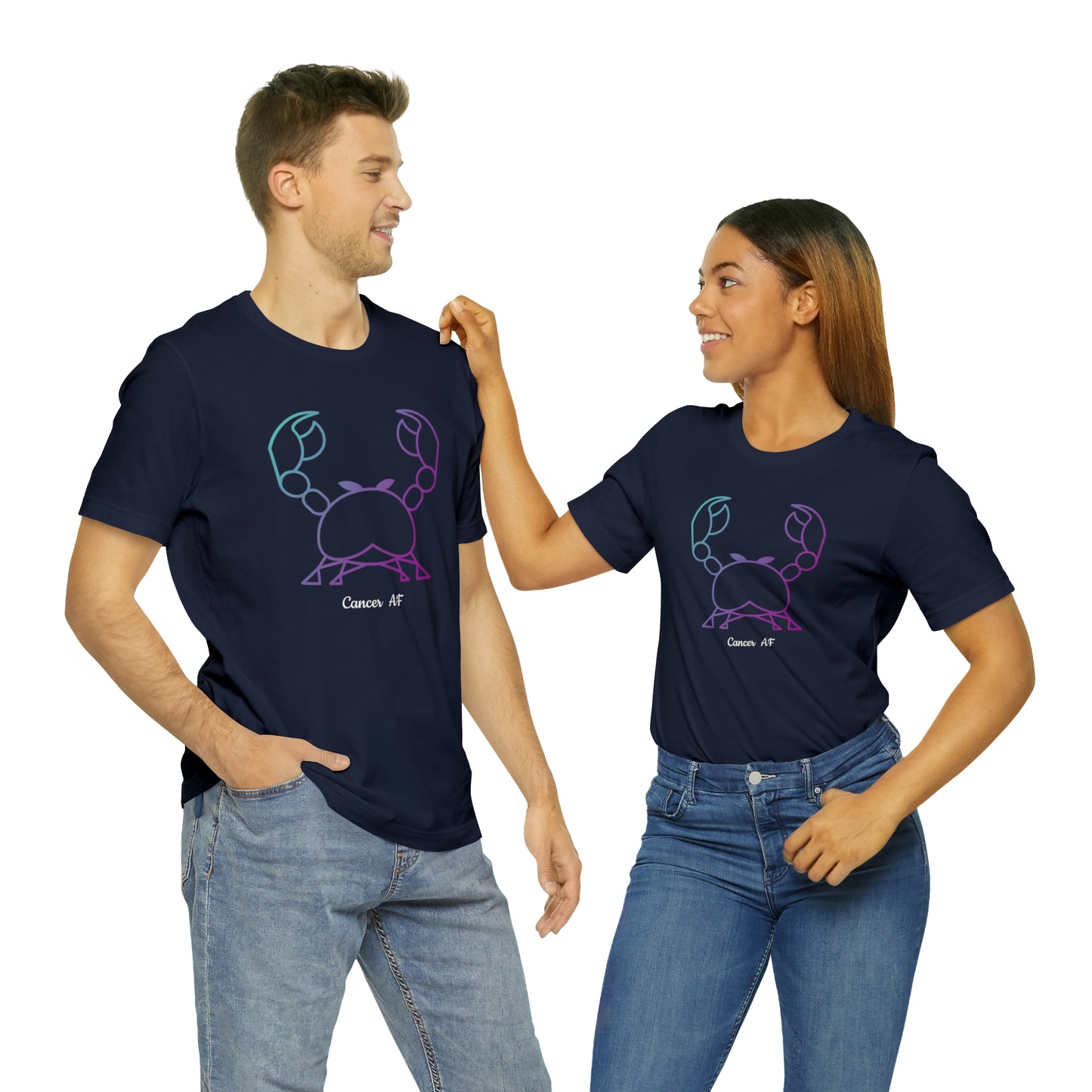 Cancer AF T-Shirt | Fun Cancer Crab T-Shirt | Zodiac T-Shirt | Zodiac Sign Shirt | Astrology | Star Sign | Unisex Jersey Short Sleeve Tee