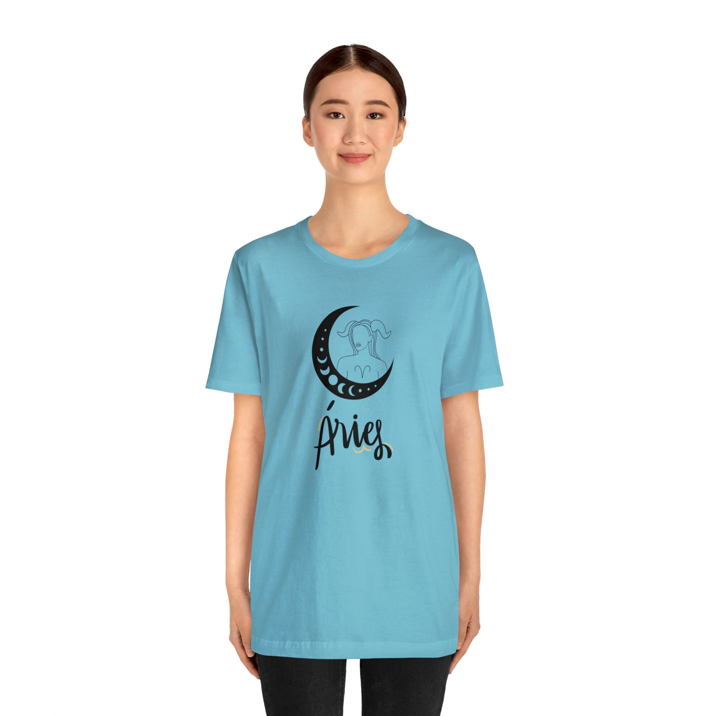 Aries Moon Goddess AF T-Shirt | Fun Aries T-Shirt | Zodiac T-Shirt | Zodiac Sign Shirt | Astrology | Star Sign | Unisex Jersey Short Sleeve Tee