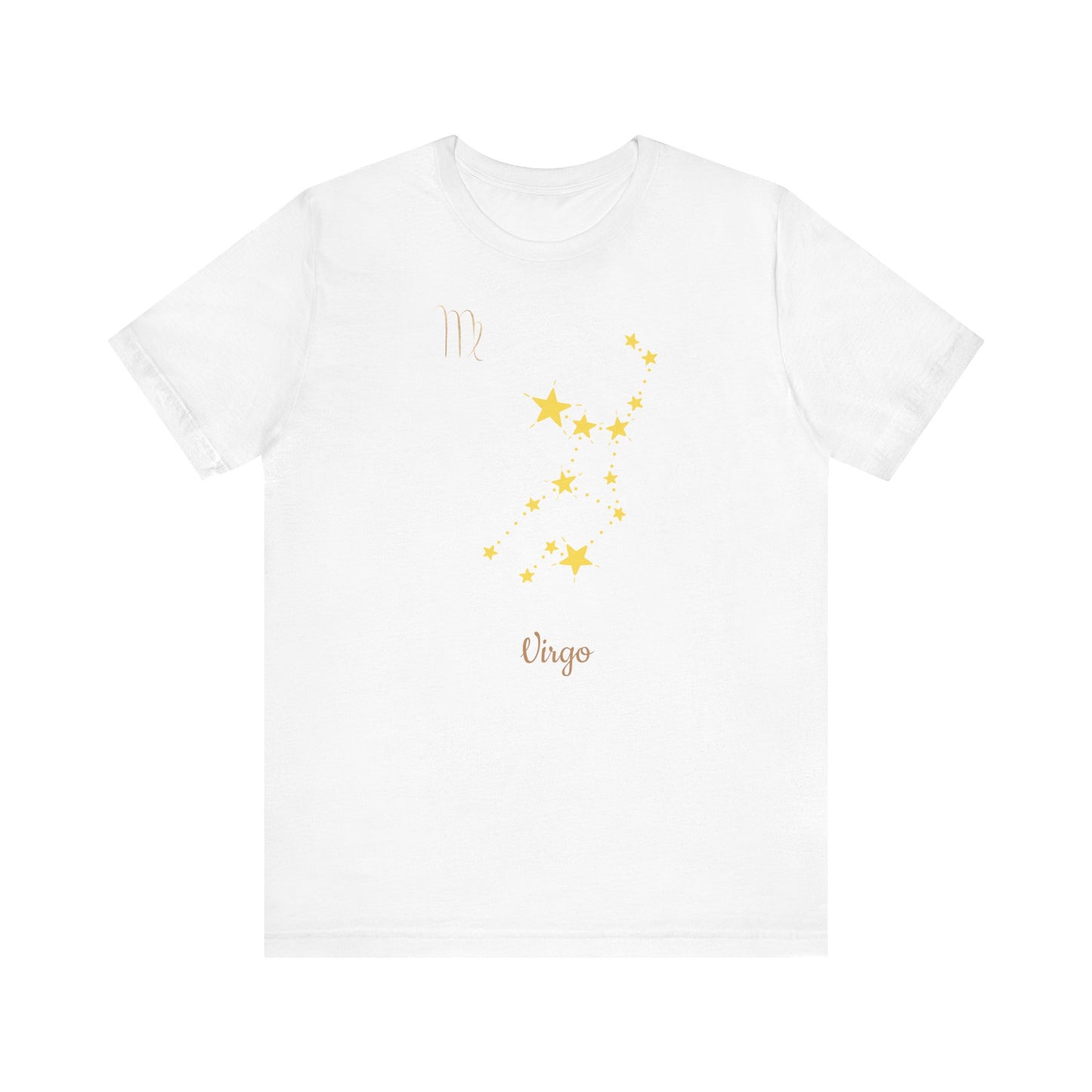 Virgo Symbol T-Shirt And Stars | Fun Virgo T-Shirt | Zodiac T-Shirt | Zodiac Sign Shirt | Astrology | Star Sign | Unisex Jersey Short Sleeve Tee