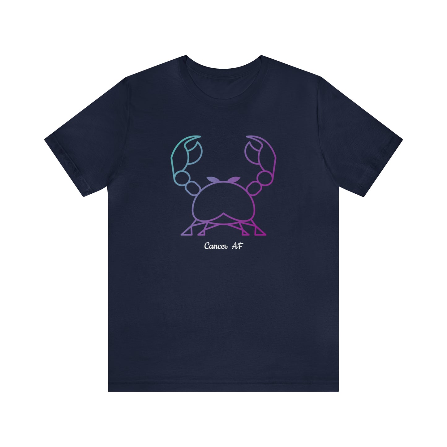 Cancer AF T-Shirt | Fun Cancer Crab T-Shirt | Zodiac T-Shirt | Zodiac Sign Shirt | Astrology | Star Sign | Unisex Jersey Short Sleeve Tee