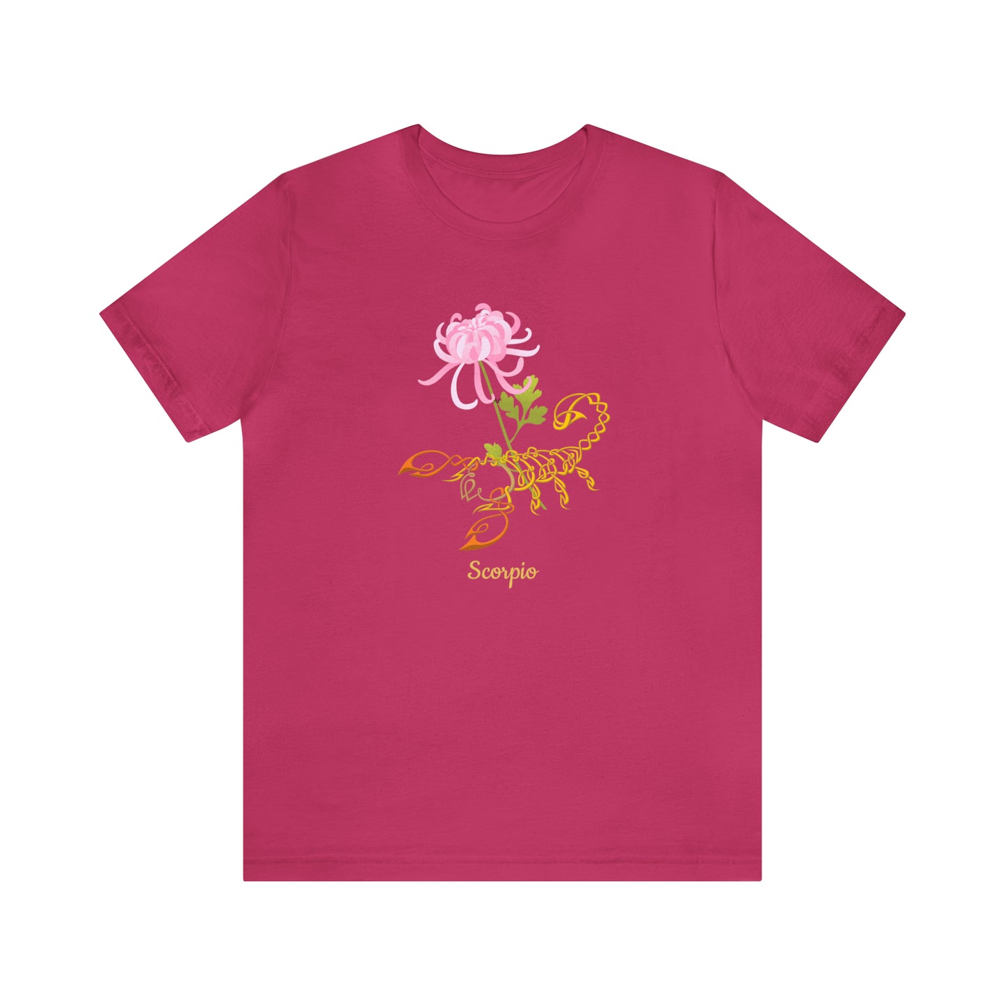 Scorpion & Flower AF T-Shirt | Fun Scorpio T-Shirt | Zodiac T-Shirt | Zodiac Sign Shirt | Astrology | Star Sign | Unisex Jersey Short Sleeve Tee