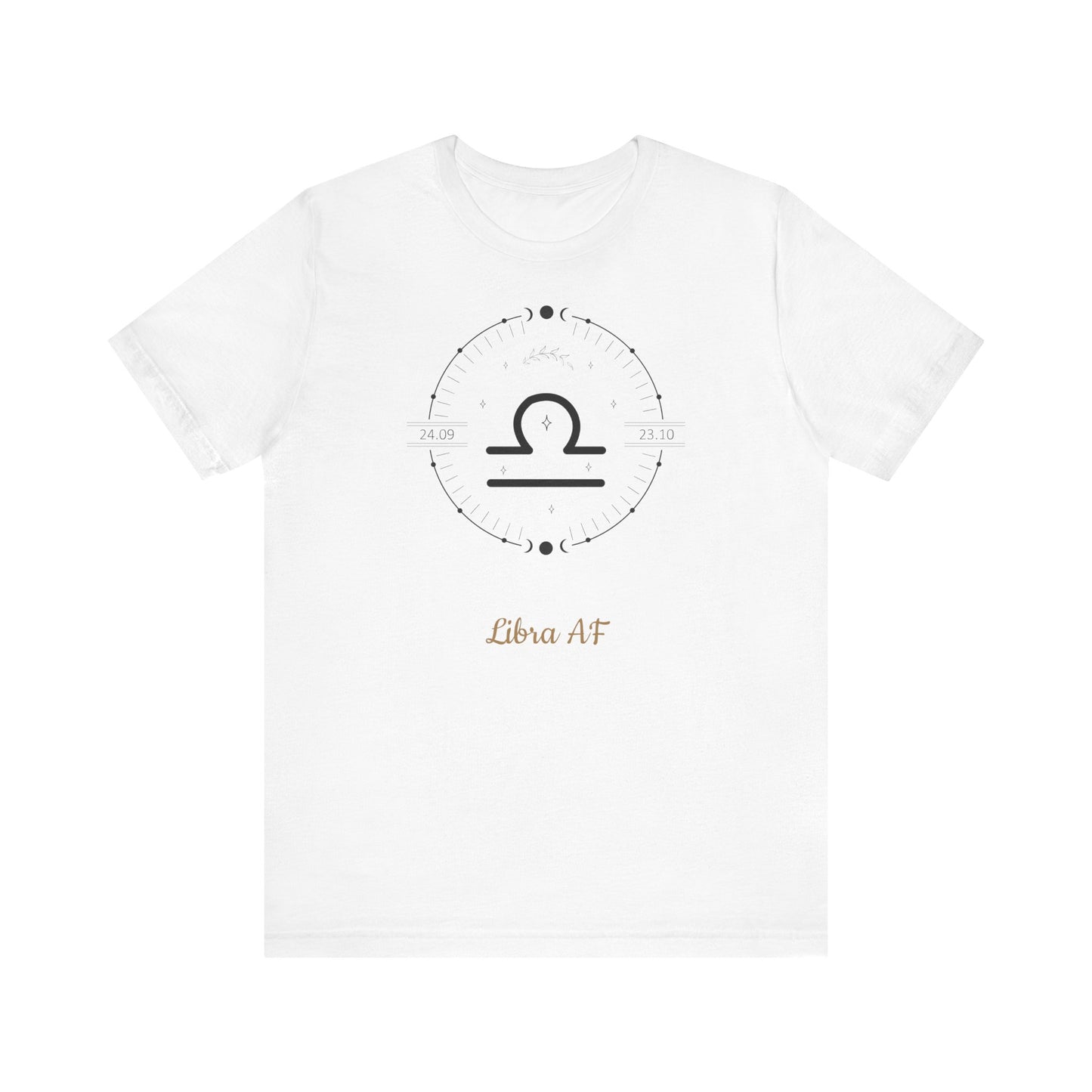 Libra AF Black Symbol T-Shirt | Fun Libra T-Shirt | Zodiac T-Shirt | Zodiac Sign Shirt | Astrology | Star Sign | Unisex Jersey Short Sleeve Tee