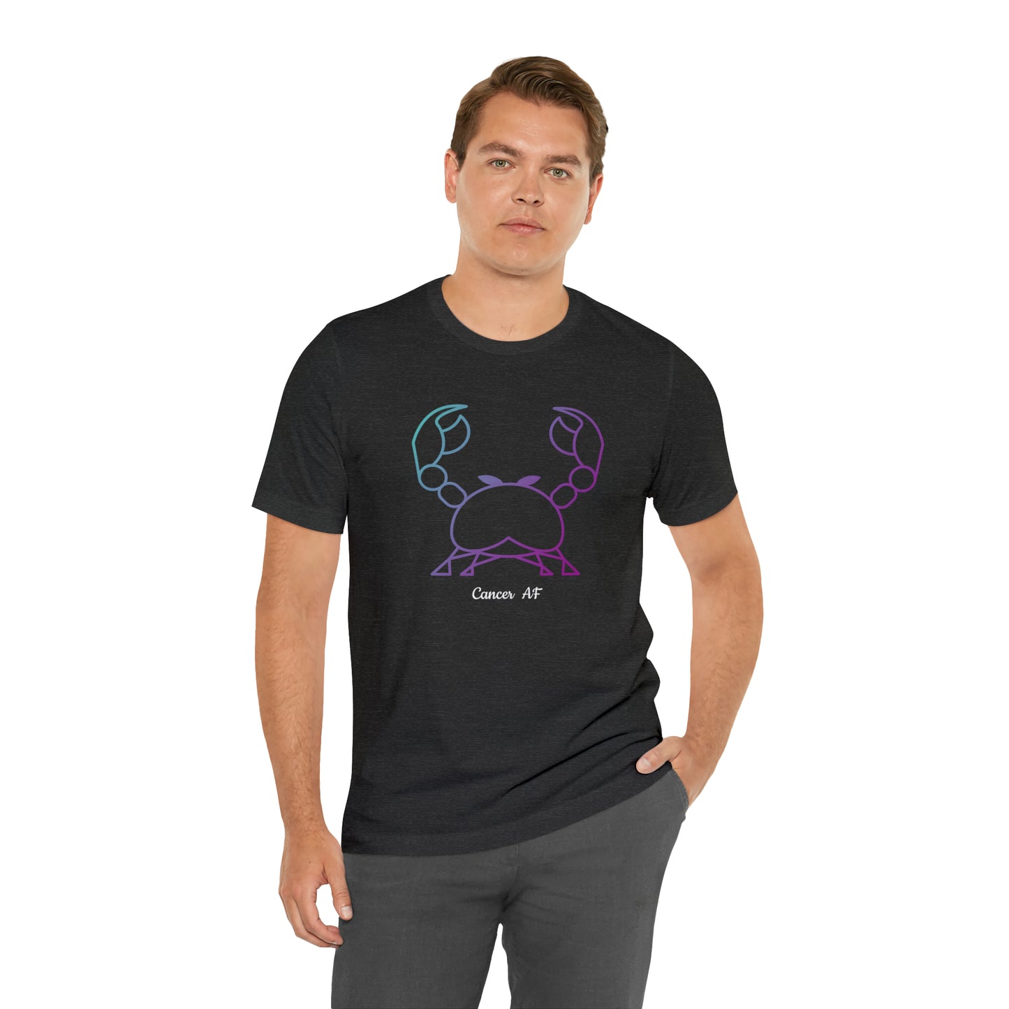 Cancer AF T-Shirt | Fun Cancer Crab T-Shirt | Zodiac T-Shirt | Zodiac Sign Shirt | Astrology | Star Sign | Unisex Jersey Short Sleeve Tee