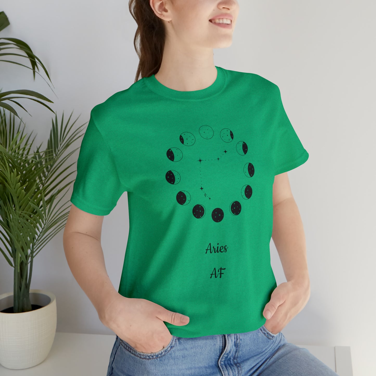 Aries Moon Cycle AF T-Shirt | Fun Aries T-Shirt | Zodiac T-Shirt | Zodiac Sign Shirt | Astrology | Star Sign | Unisex Jersey Short Sleeve Tee