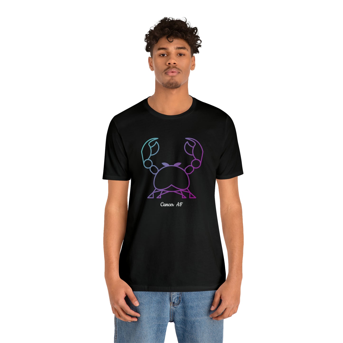 Cancer AF T-Shirt | Fun Cancer Crab T-Shirt | Zodiac T-Shirt | Zodiac Sign Shirt | Astrology | Star Sign | Unisex Jersey Short Sleeve Tee
