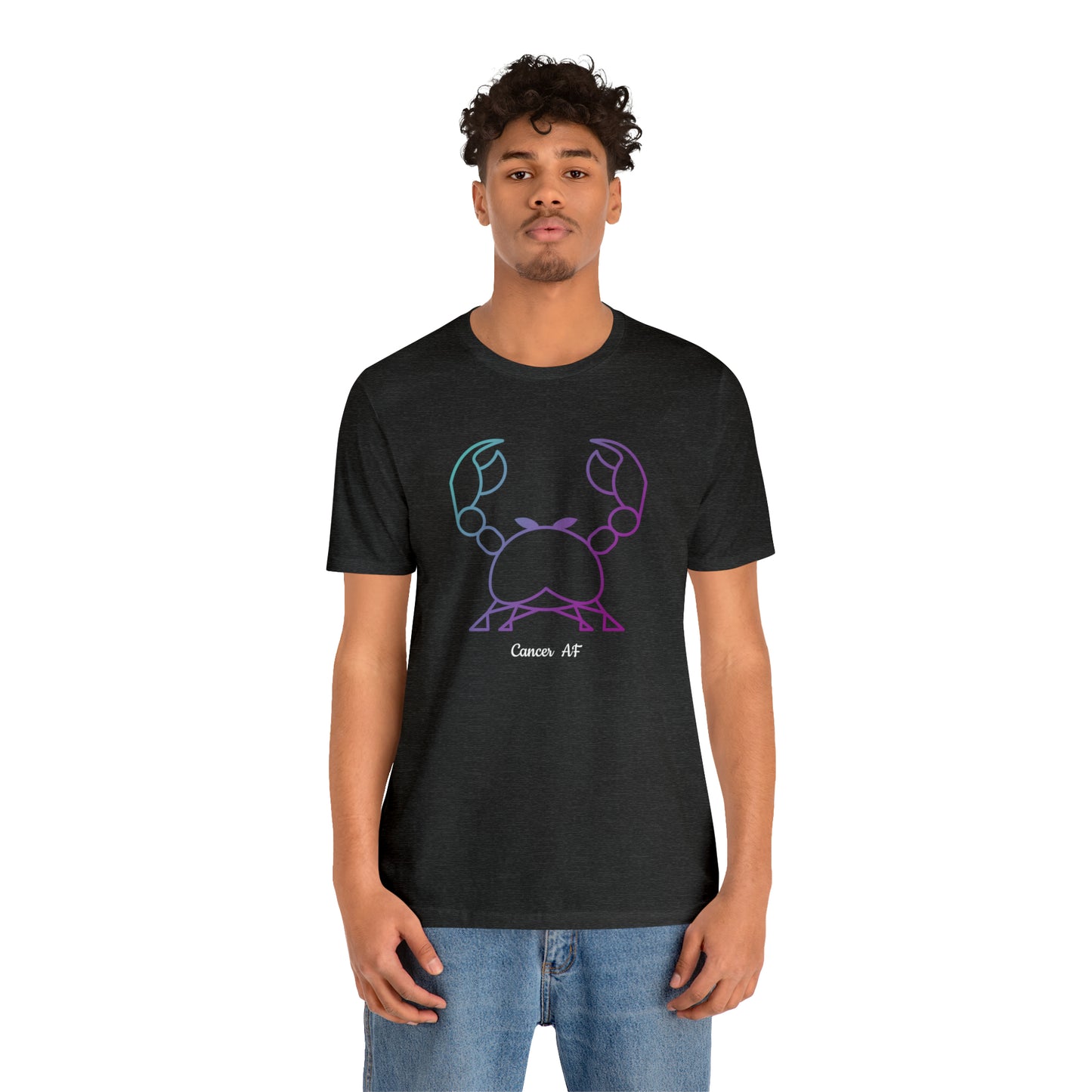 Cancer AF T-Shirt | Fun Cancer Crab T-Shirt | Zodiac T-Shirt | Zodiac Sign Shirt | Astrology | Star Sign | Unisex Jersey Short Sleeve Tee