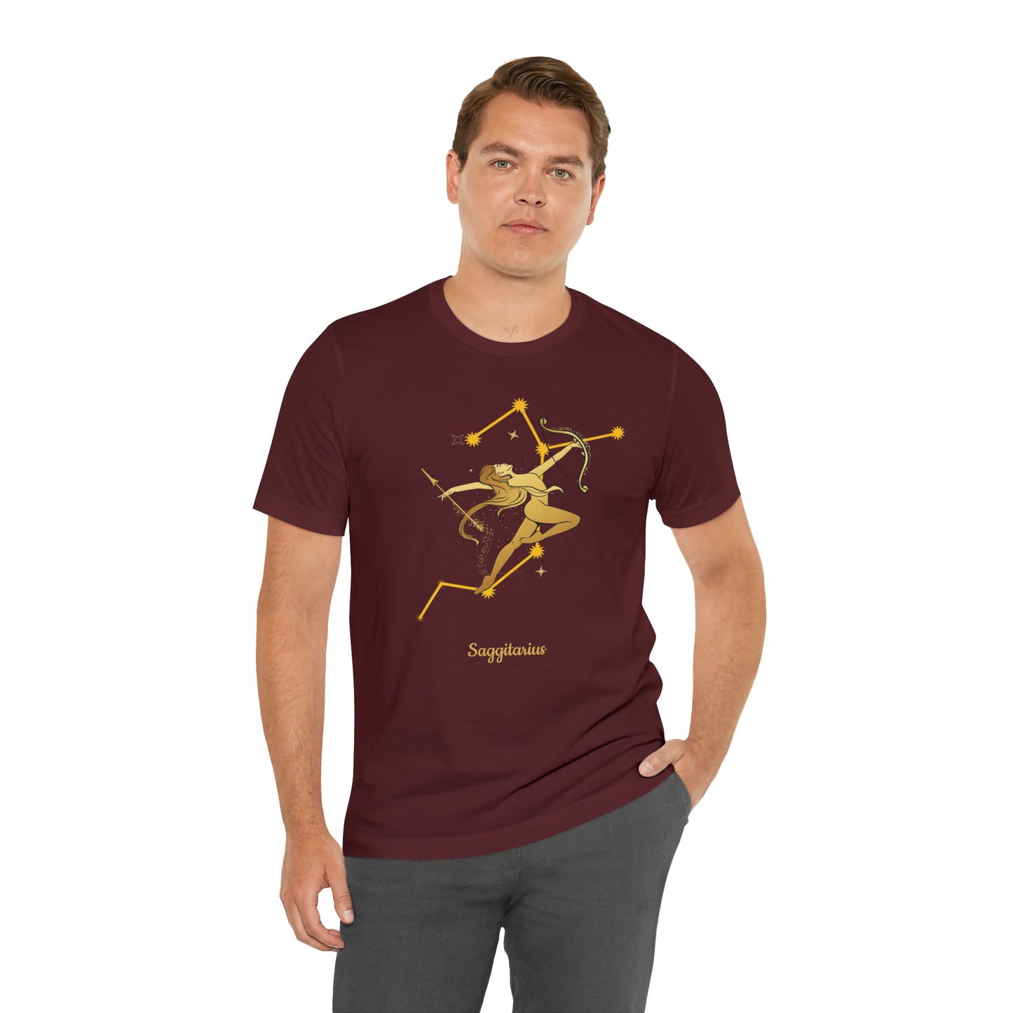 Sagittarius Nymph & Stars T-Shirt | Fun Sagittarius T-Shirt | Zodiac T-Shirt | Zodiac Sign Shirt | Astrology | Star Sign | Unisex Jersey Short Sleeve Tee