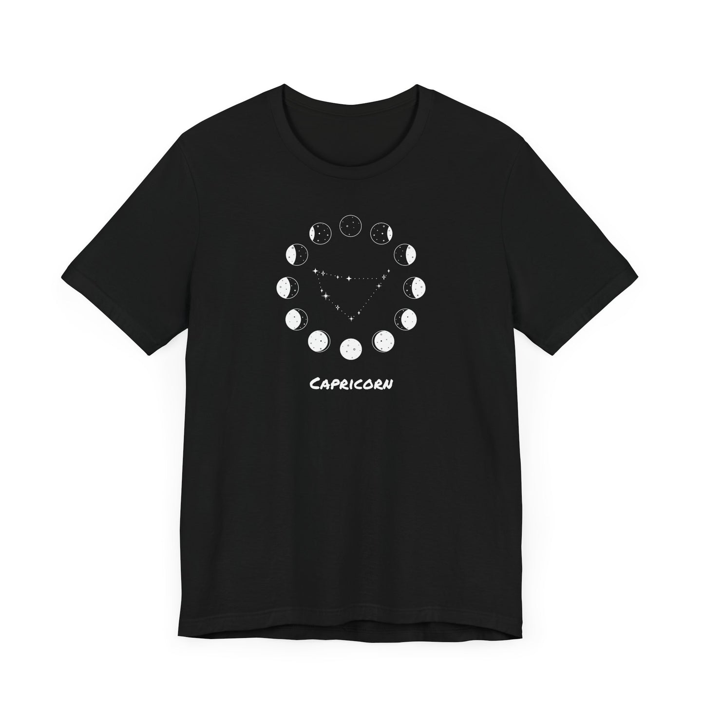 Capricorn Moon Phase T-Shirt | Fun Capricorn T-Shirt | Zodiac T-Shirt | Zodiac Sign Shirt | Astrology | Star Sign | Unisex Jersey Short Sleeve Tee