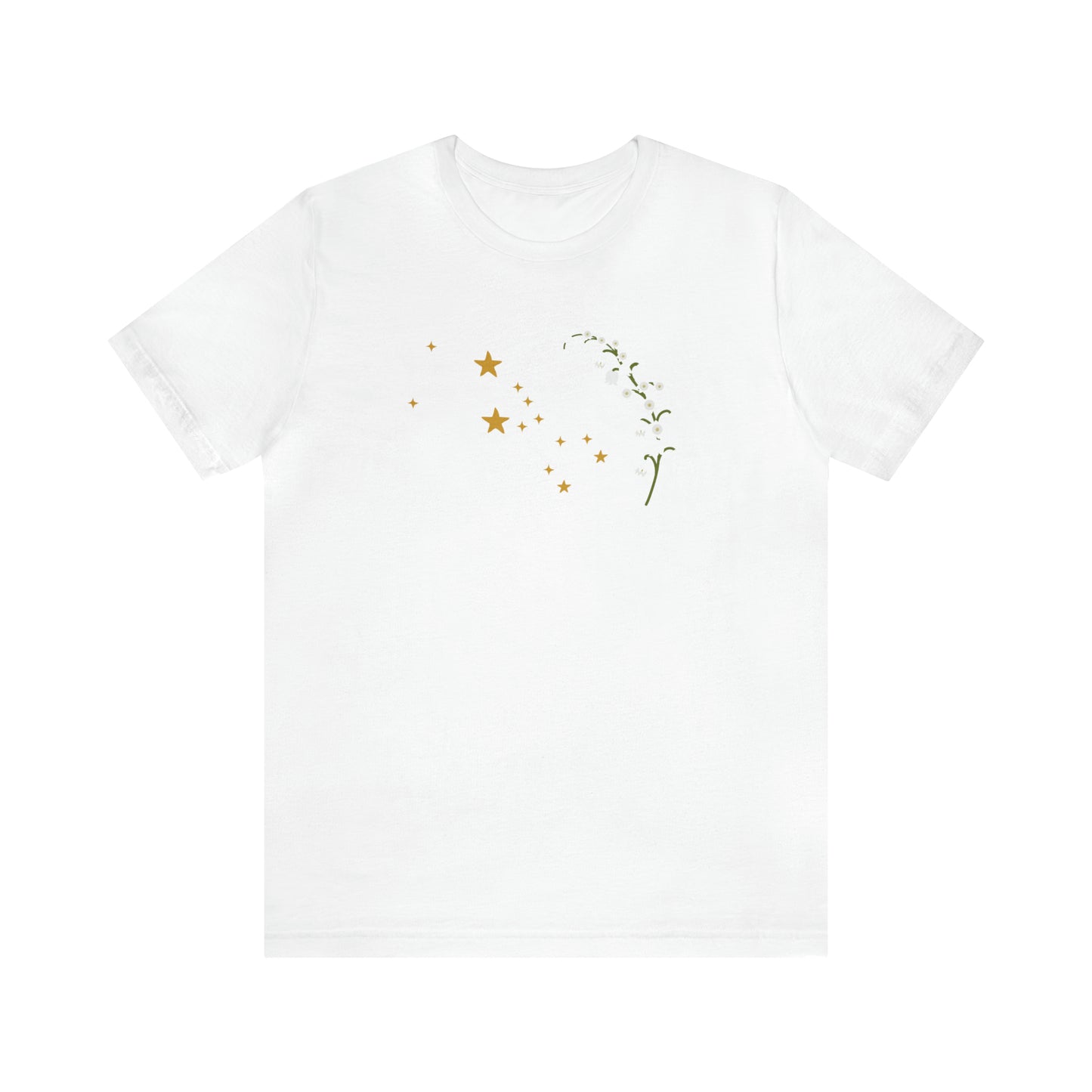 Taurus Stars & Flowers T-Shirt | Fun Taurus T-Shirt | Zodiac T-Shirt | Zodiac Sign Shirt | Astrology | Star Sign | Unisex Jersey Short Sleeve Tee