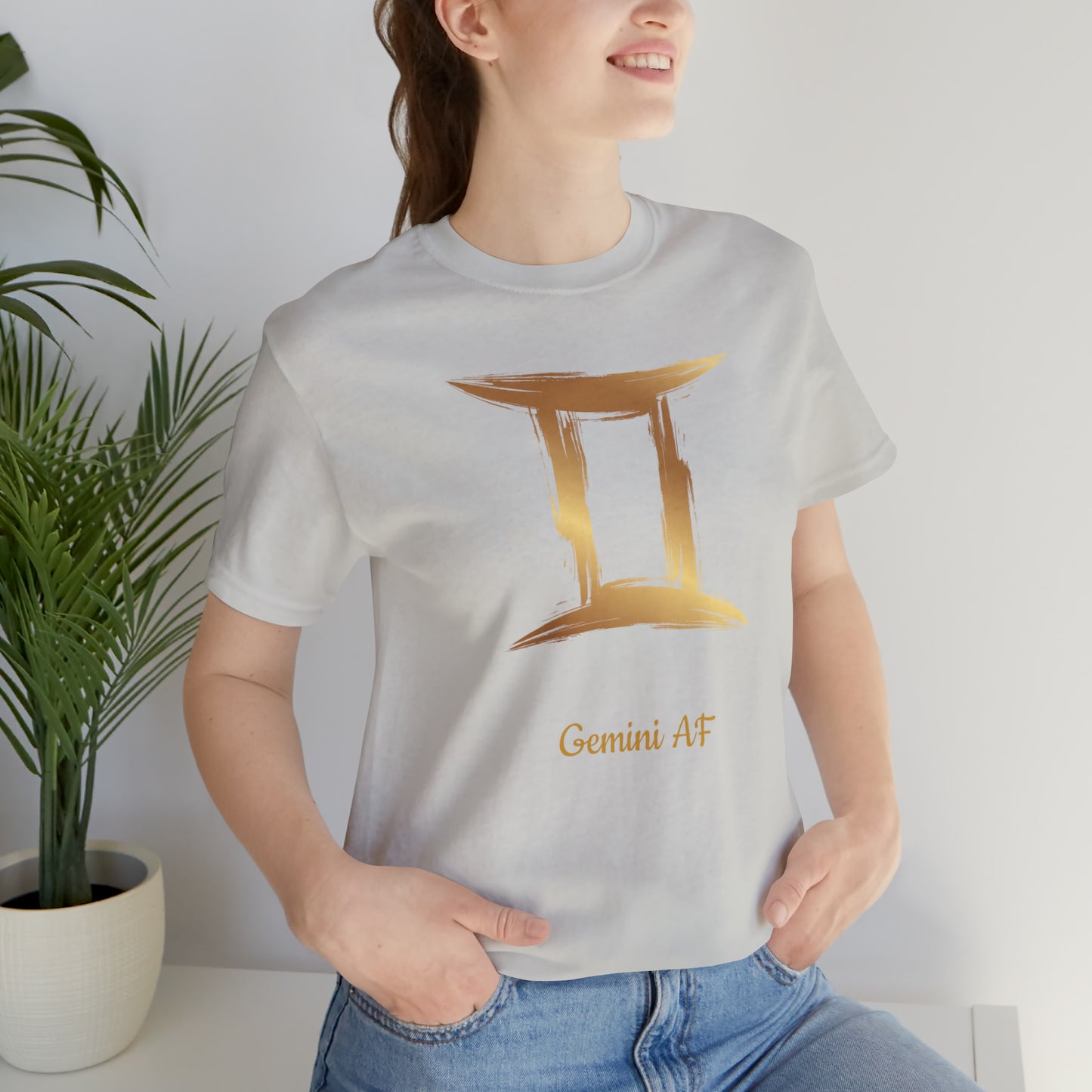 Gemini Symbol AF T-Shirt | Fun Gemini T-Shirt | Zodiac T-Shirt | Zodiac Sign Shirt | Astrology | Star Sign | Unisex Jersey Short Sleeve Tee
