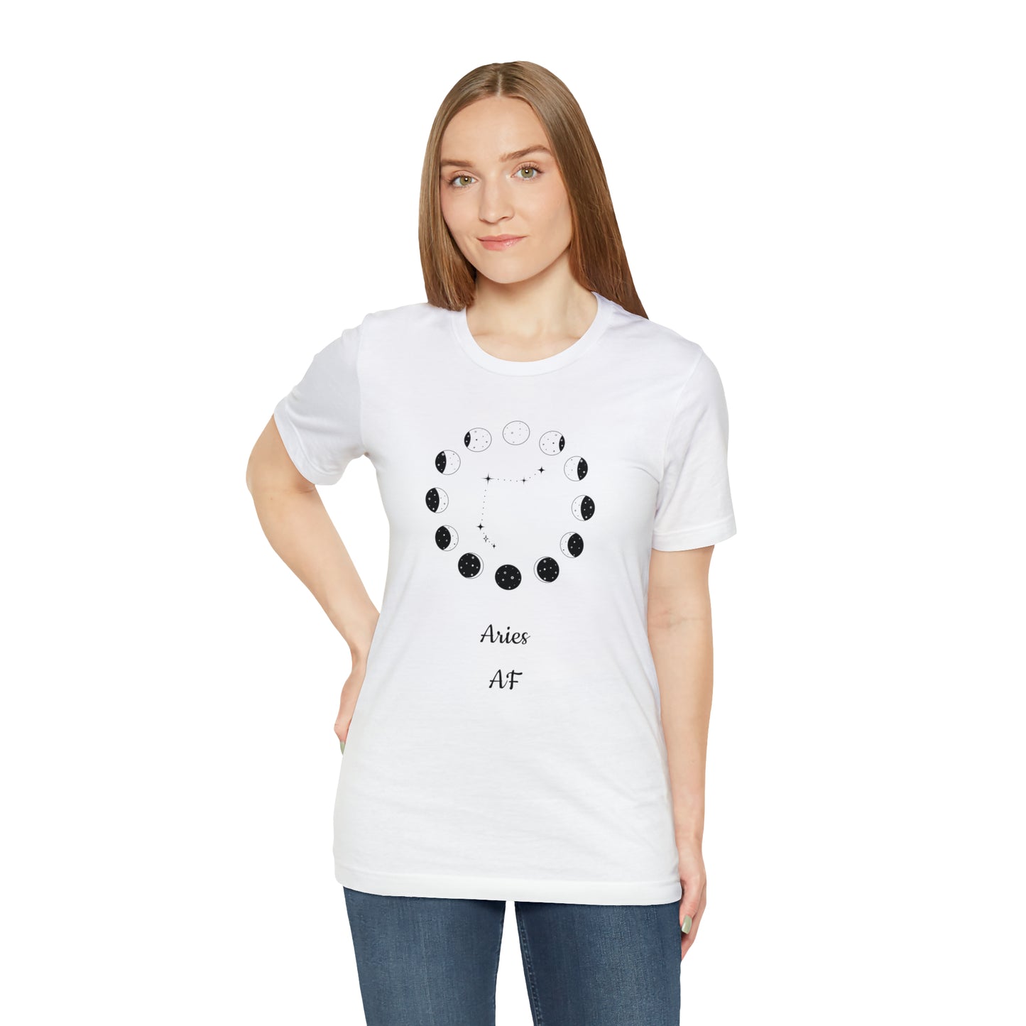 Aries Moon Cycle AF T-Shirt | Fun Aries T-Shirt | Zodiac T-Shirt | Zodiac Sign Shirt | Astrology | Star Sign | Unisex Jersey Short Sleeve Tee
