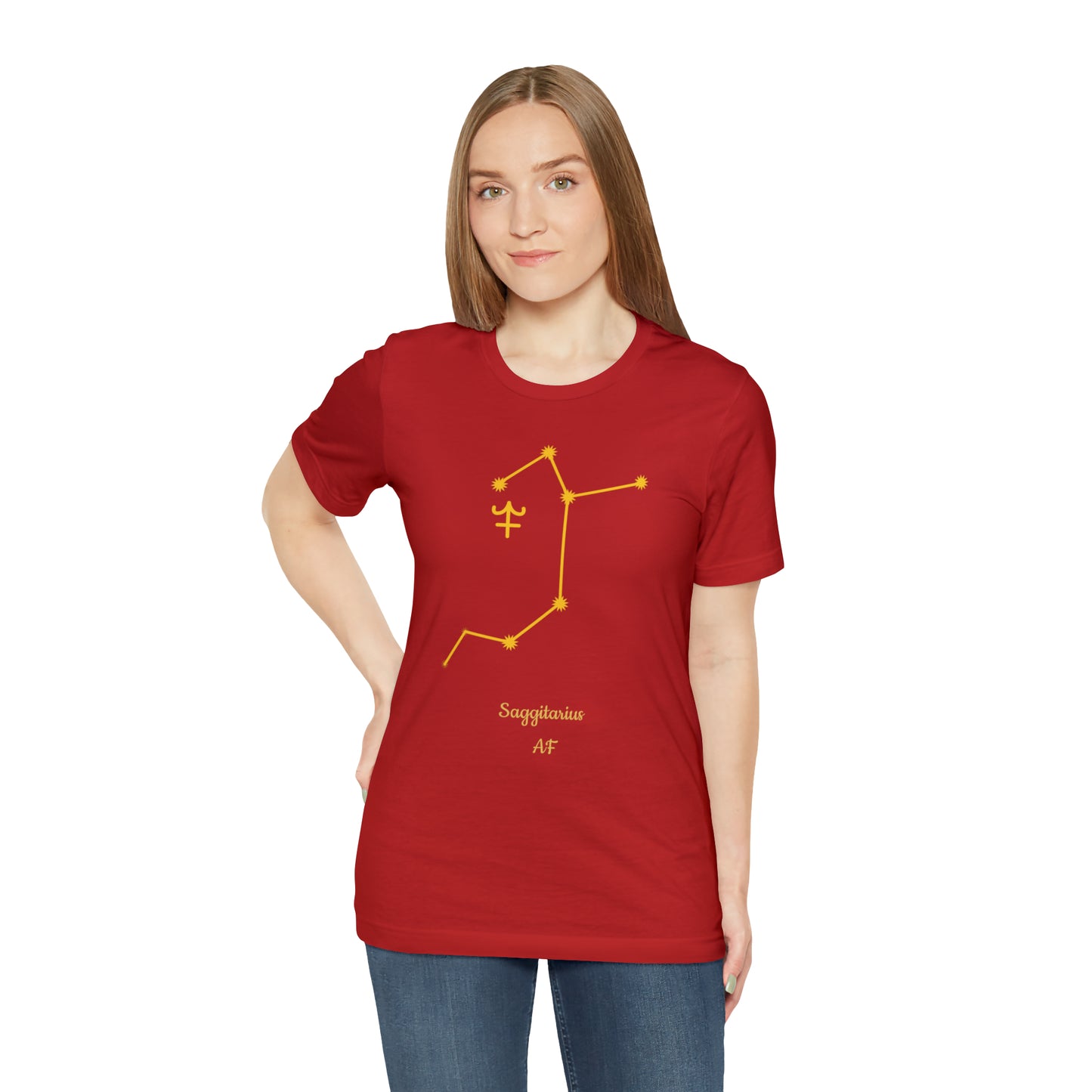 Sagittarius Symbol & Stars AF T-Shirt | Fun Sagittarius T-Shirt | Zodiac T-Shirt | Zodiac Sign Shirt | Astrology | Star Sign | Unisex Jersey Short Sleeve Tee
