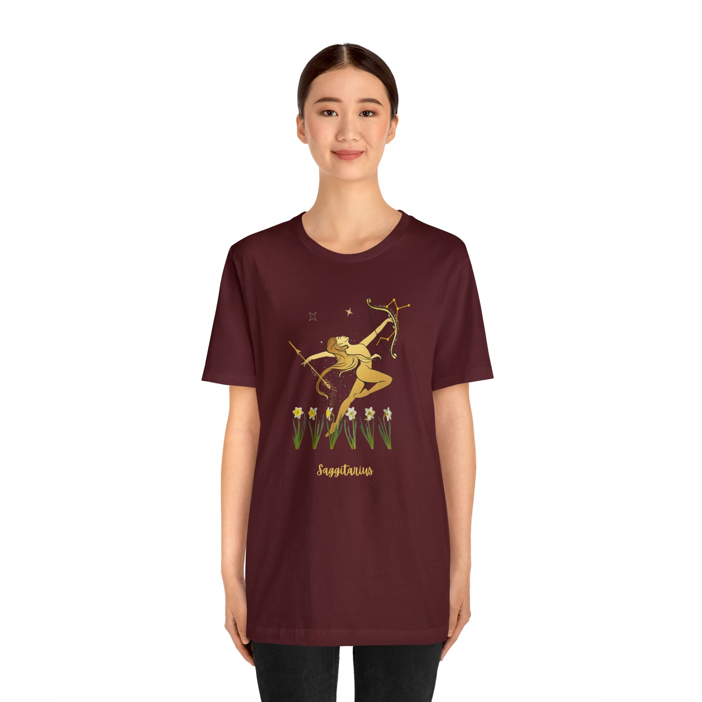Sagittarius Nymph & Stars T-Shirt | Fun Sagittarius T-Shirt | Zodiac T-Shirt | Zodiac Sign Shirt | Astrology | Star Sign | Unisex Jersey Short Sleeve Tee
