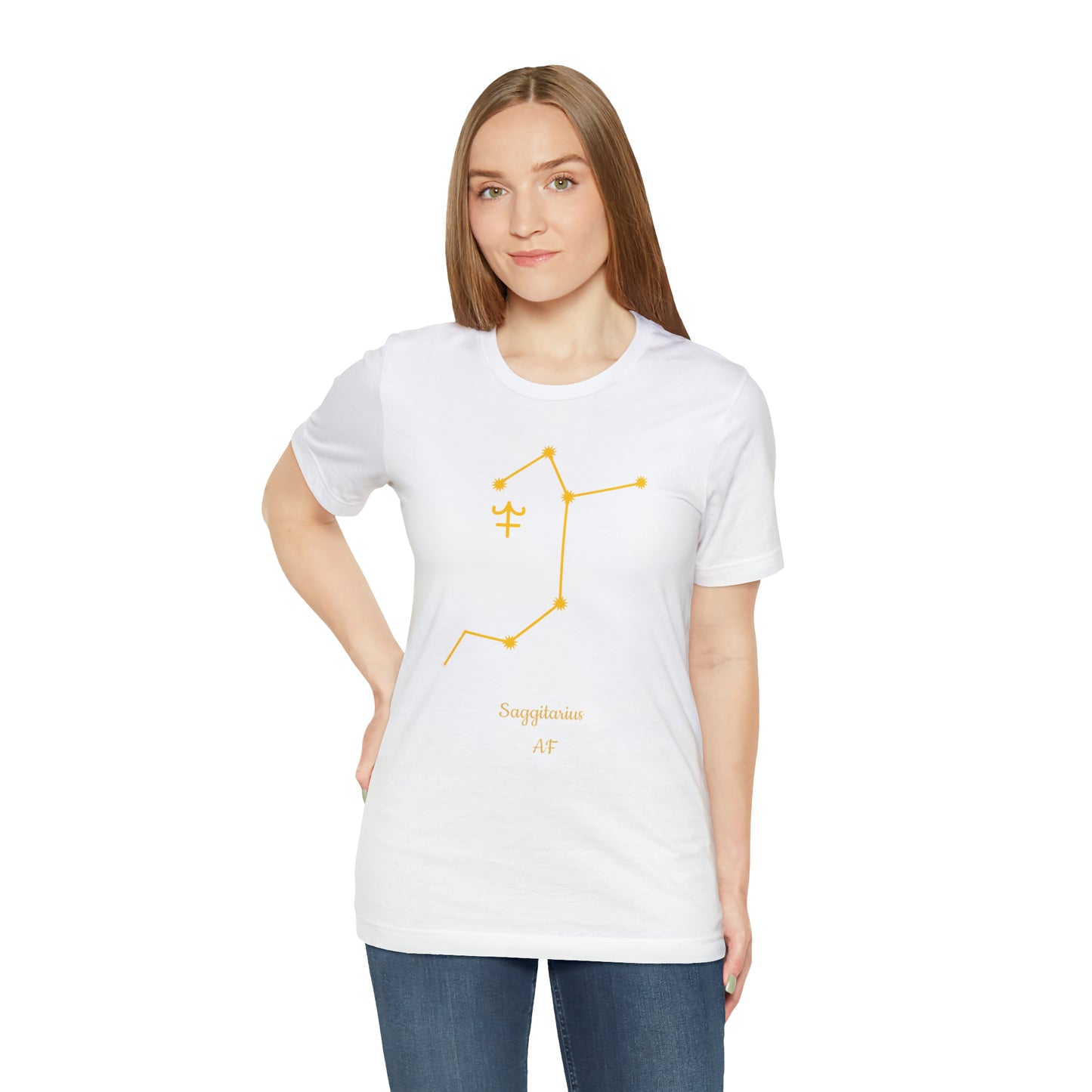 Sagittarius Symbol & Stars AF T-Shirt | Fun Sagittarius T-Shirt | Zodiac T-Shirt | Zodiac Sign Shirt | Astrology | Star Sign | Unisex Jersey Short Sleeve Tee
