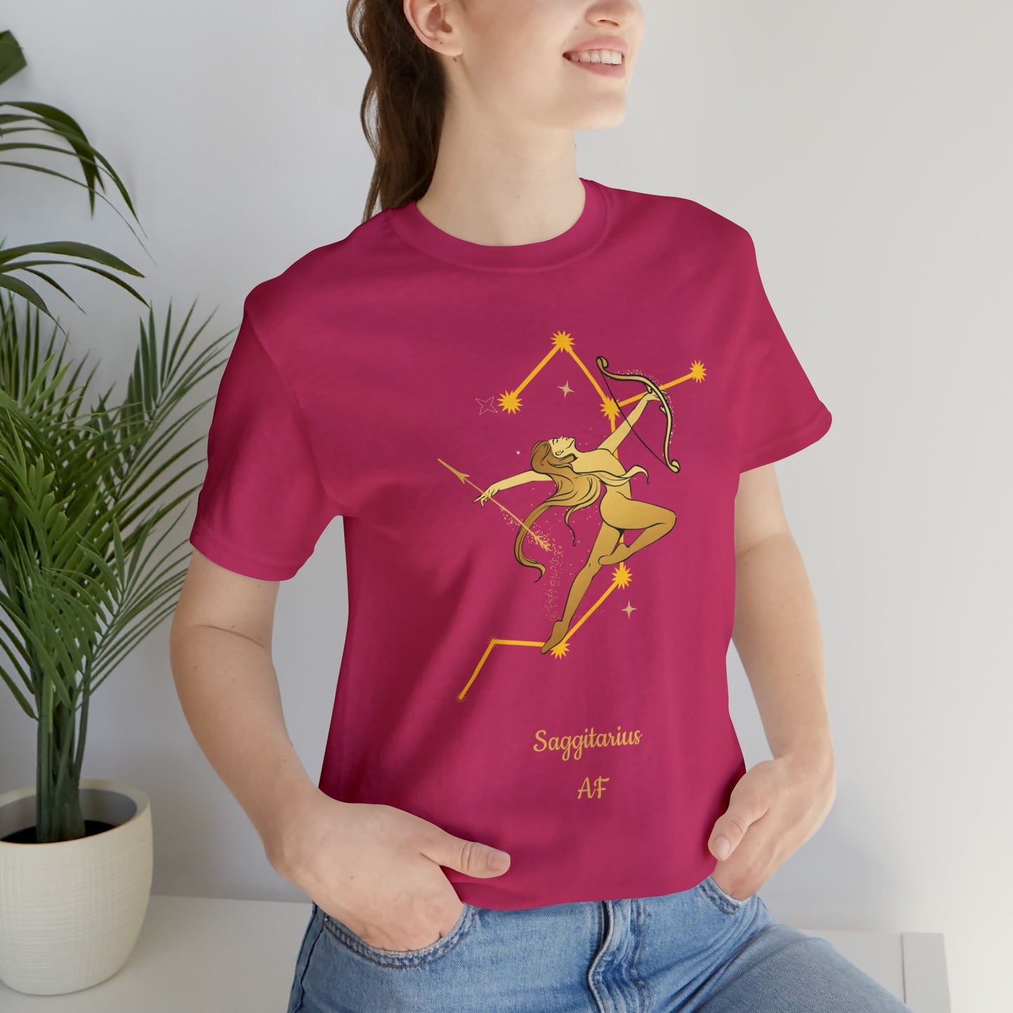 Sagittarius Nymph & Stars T-Shirt | Fun Sagittarius T-Shirt | Zodiac T-Shirt | Zodiac Sign Shirt | Astrology | Star Sign | Unisex Jersey Short Sleeve Tee