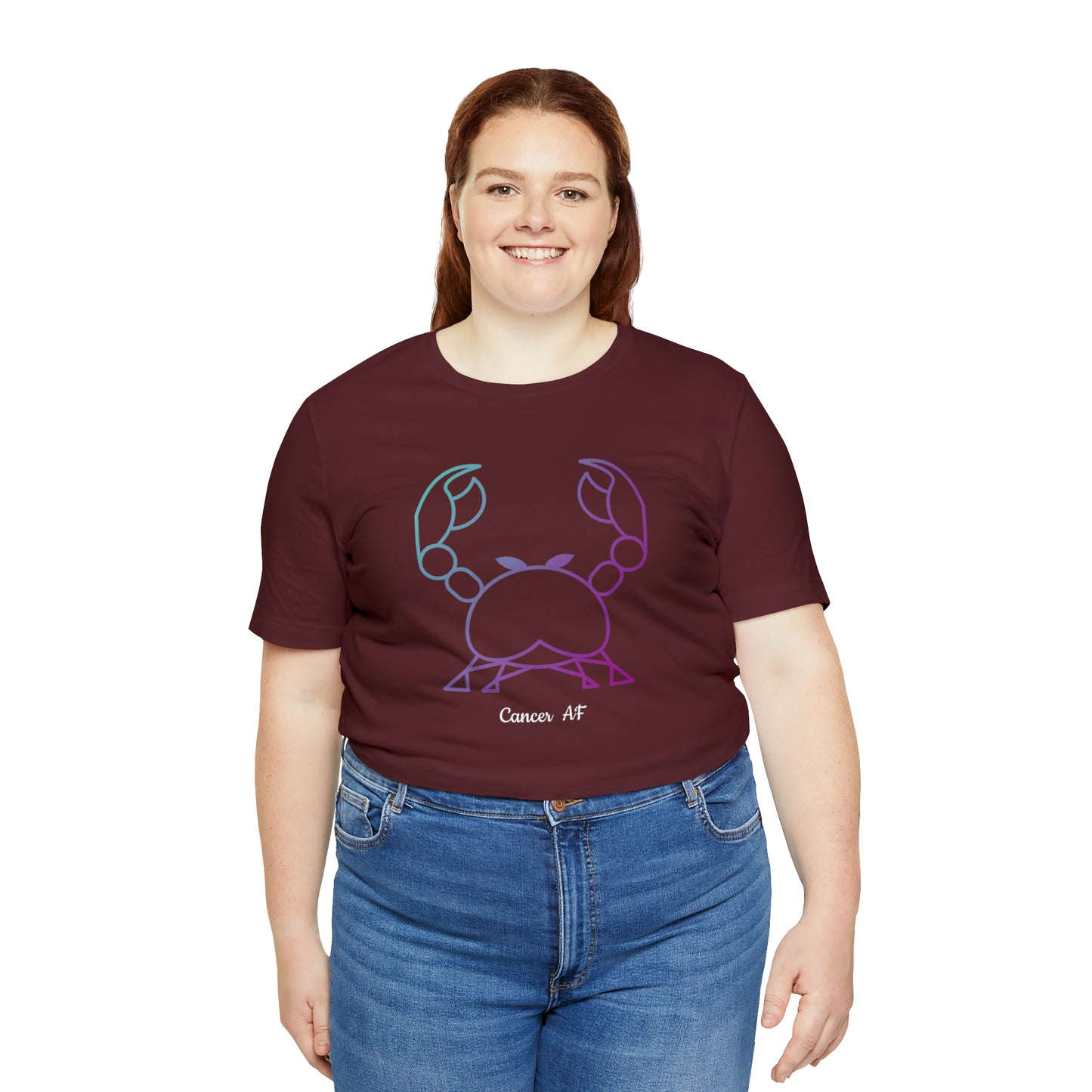 Cancer AF T-Shirt | Fun Cancer Crab T-Shirt | Zodiac T-Shirt | Zodiac Sign Shirt | Astrology | Star Sign | Unisex Jersey Short Sleeve Tee