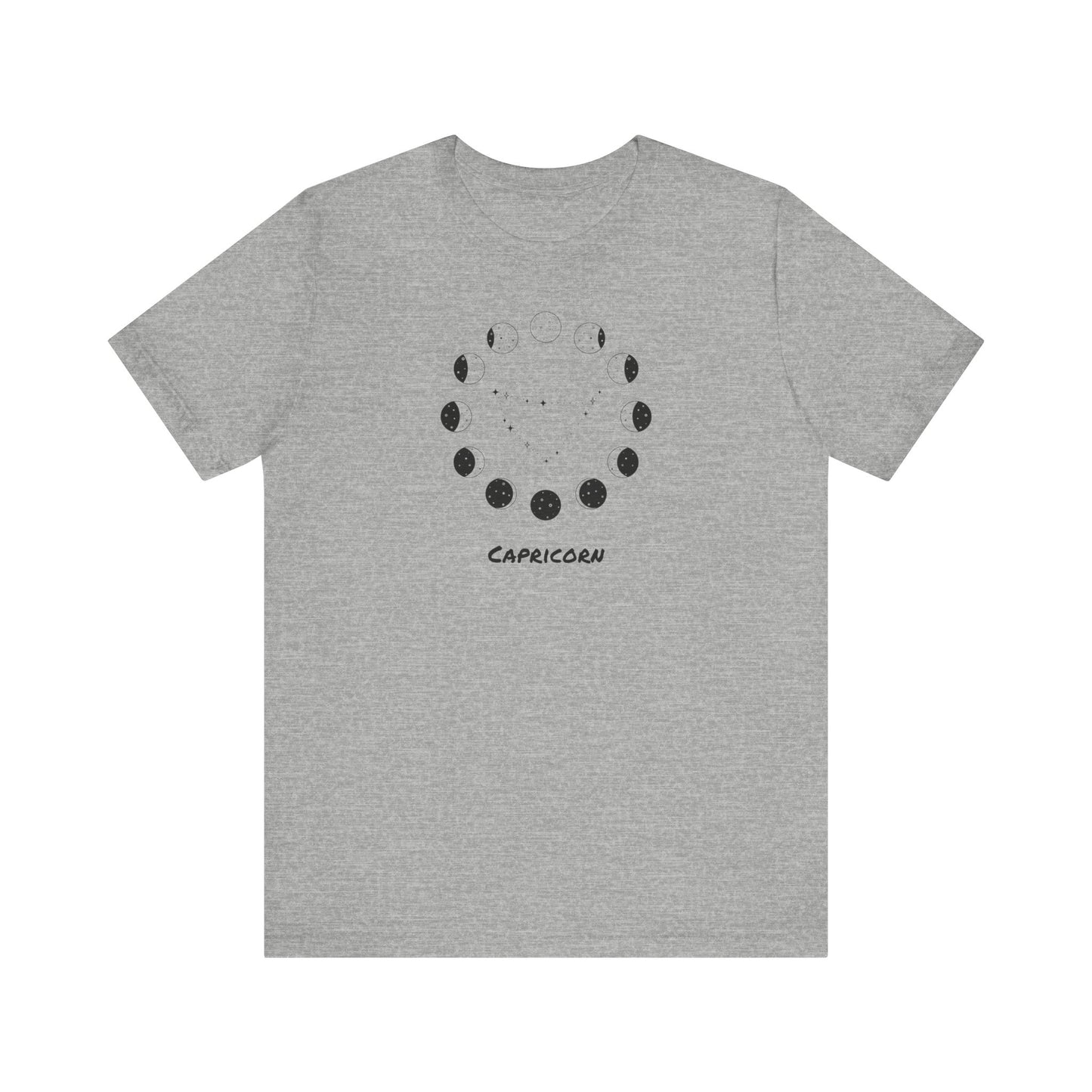 Capricorn Moon Phase T-Shirt | Fun Capricorn T-Shirt | Zodiac T-Shirt | Zodiac Sign Shirt | Astrology | Star Sign | Unisex Jersey Short Sleeve Tee