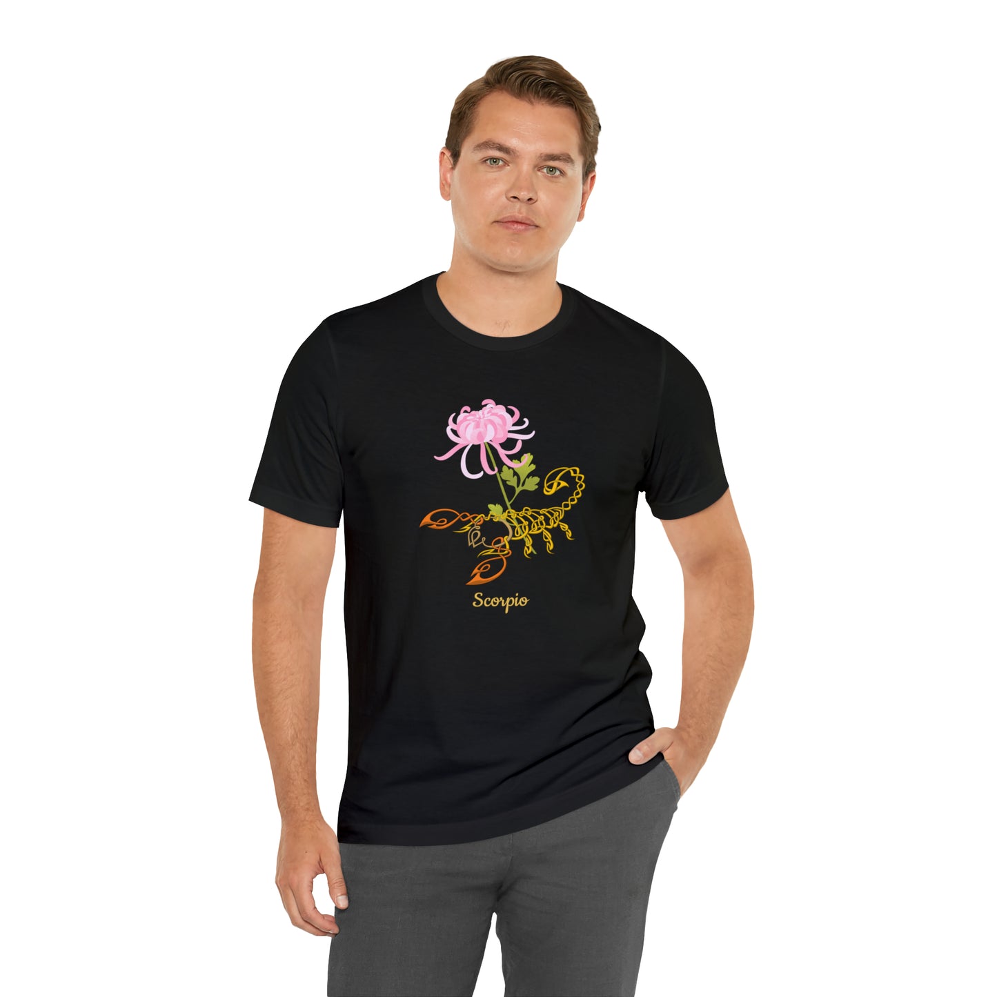 Scorpion & Flower AF T-Shirt | Fun Scorpio T-Shirt | Zodiac T-Shirt | Zodiac Sign Shirt | Astrology | Star Sign | Unisex Jersey Short Sleeve Tee