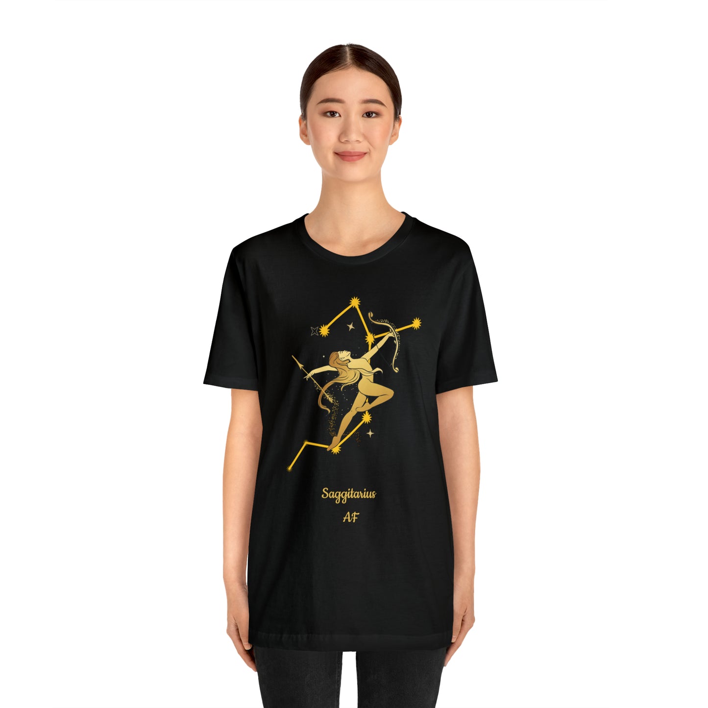 Sagittarius Nymph & Stars T-Shirt | Fun Sagittarius T-Shirt | Zodiac T-Shirt | Zodiac Sign Shirt | Astrology | Star Sign | Unisex Jersey Short Sleeve Tee