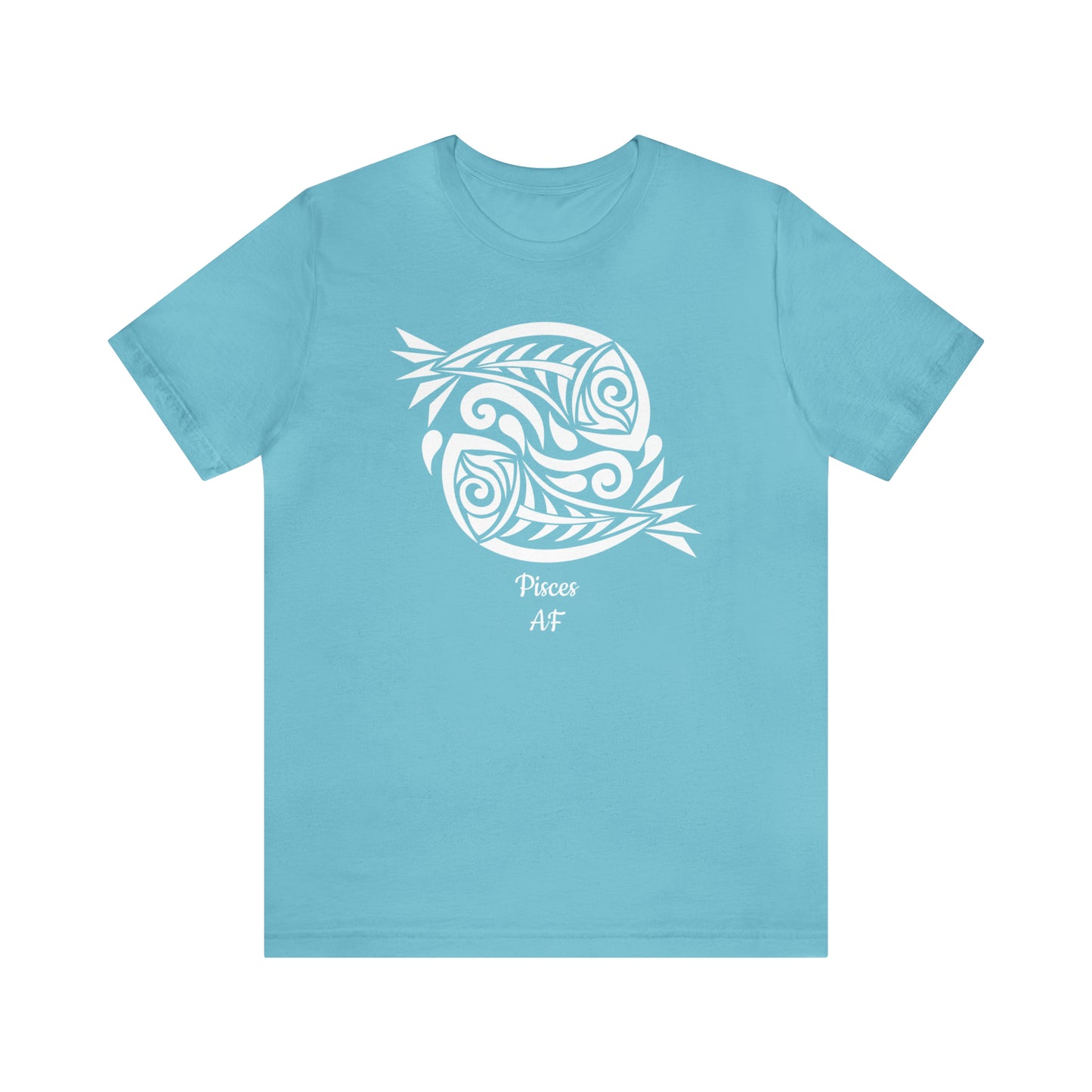Pisces White Fish AF T-Shirt | Fun Pisces T-Shirt | Zodiac T-Shirt | Zodiac Sign Shirt | Astrology | Star Sign | Unisex Jersey Short Sleeve Tee
