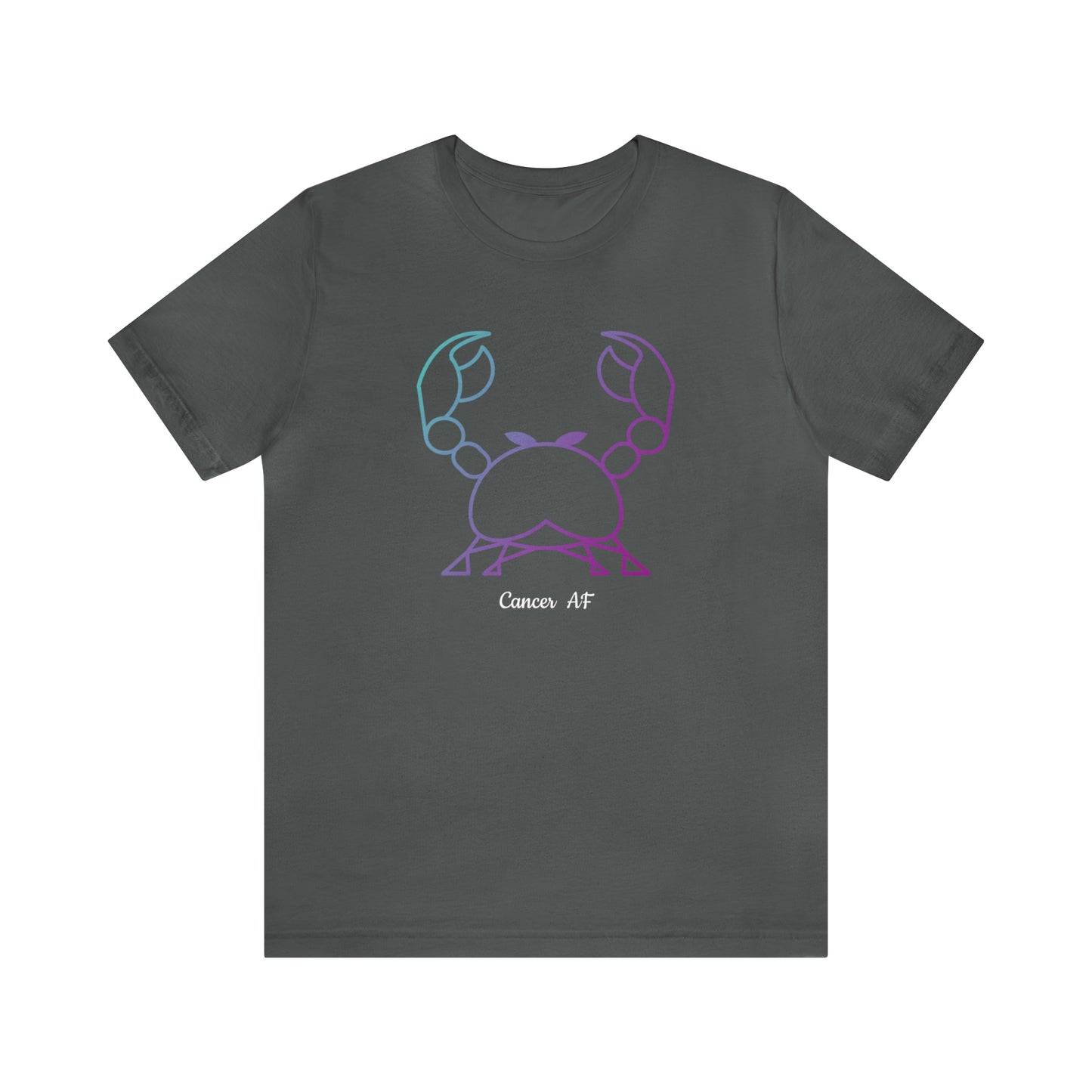 Cancer AF T-Shirt | Fun Cancer Crab T-Shirt | Zodiac T-Shirt | Zodiac Sign Shirt | Astrology | Star Sign | Unisex Jersey Short Sleeve Tee