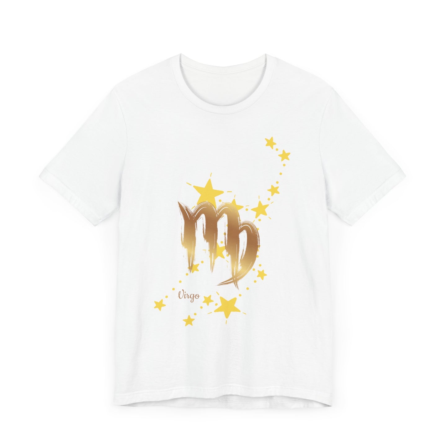 Virgo Symbol And Stars Embed | Fun Virgo T-Shirt | Zodiac T-Shirt | Zodiac Sign Shirt | Astrology | Star Sign | Unisex Jersey Short Sleeve Tee