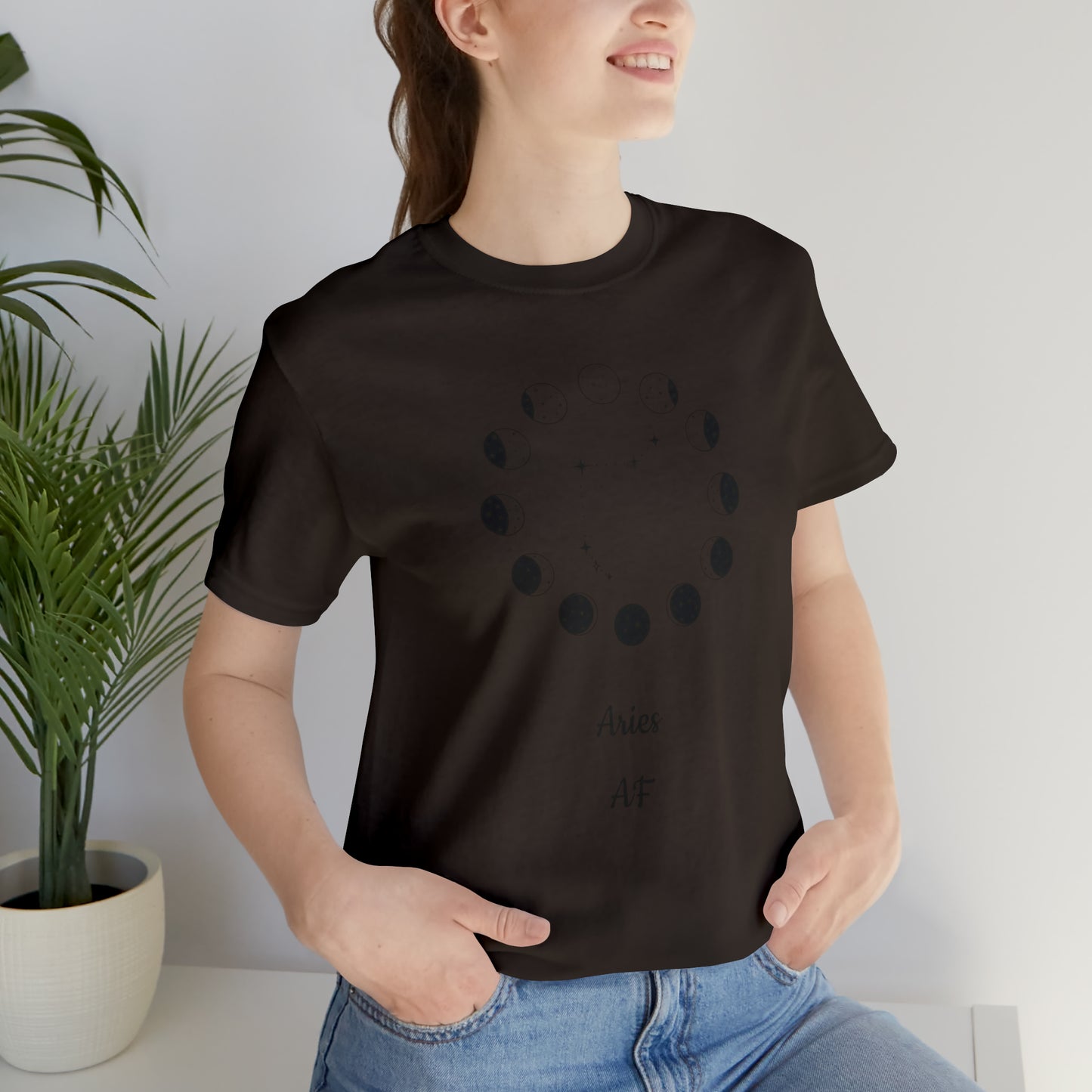Aries Moon Cycle AF T-Shirt | Fun Aries T-Shirt | Zodiac T-Shirt | Zodiac Sign Shirt | Astrology | Star Sign | Unisex Jersey Short Sleeve Tee