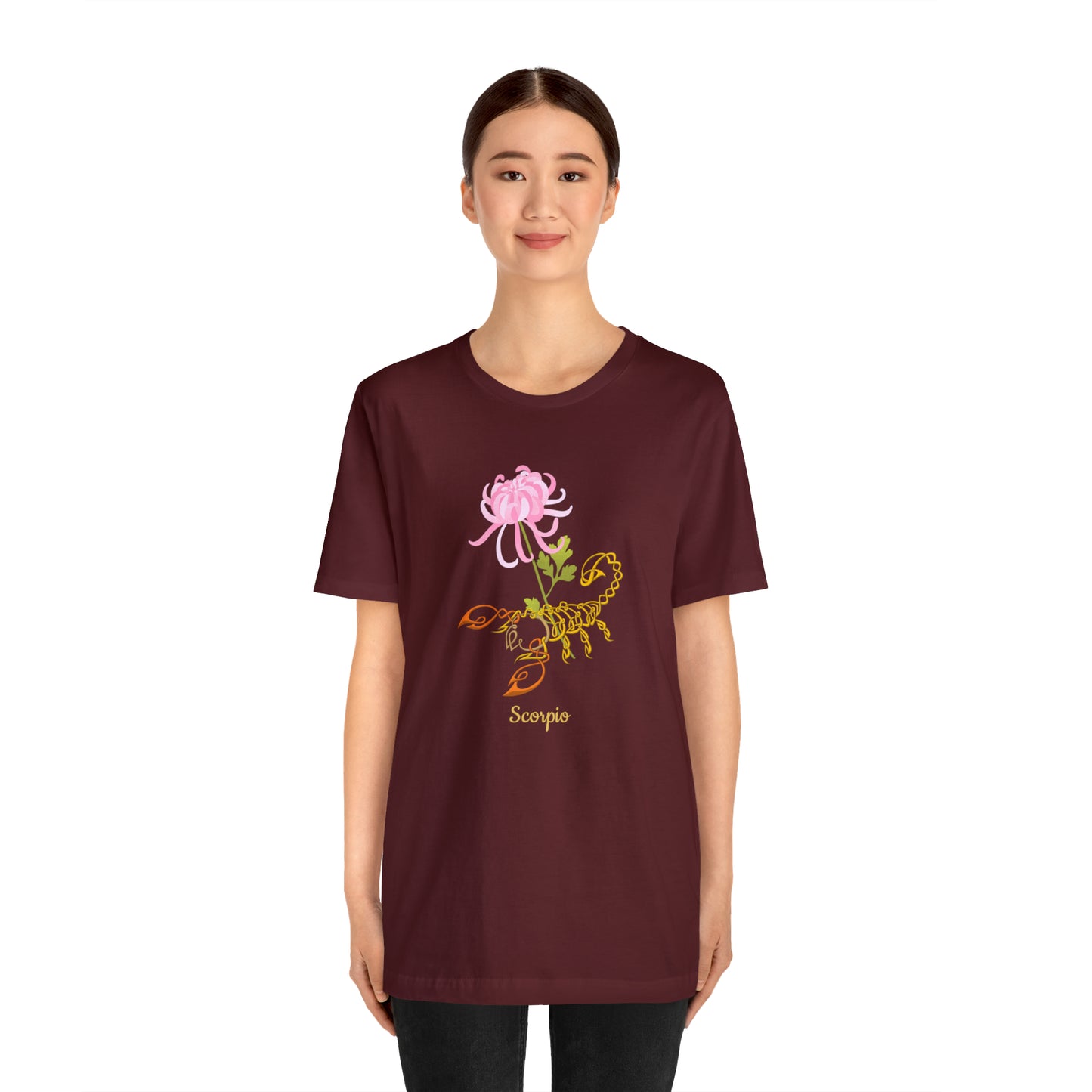 Scorpion & Flower AF T-Shirt | Fun Scorpio T-Shirt | Zodiac T-Shirt | Zodiac Sign Shirt | Astrology | Star Sign | Unisex Jersey Short Sleeve Tee