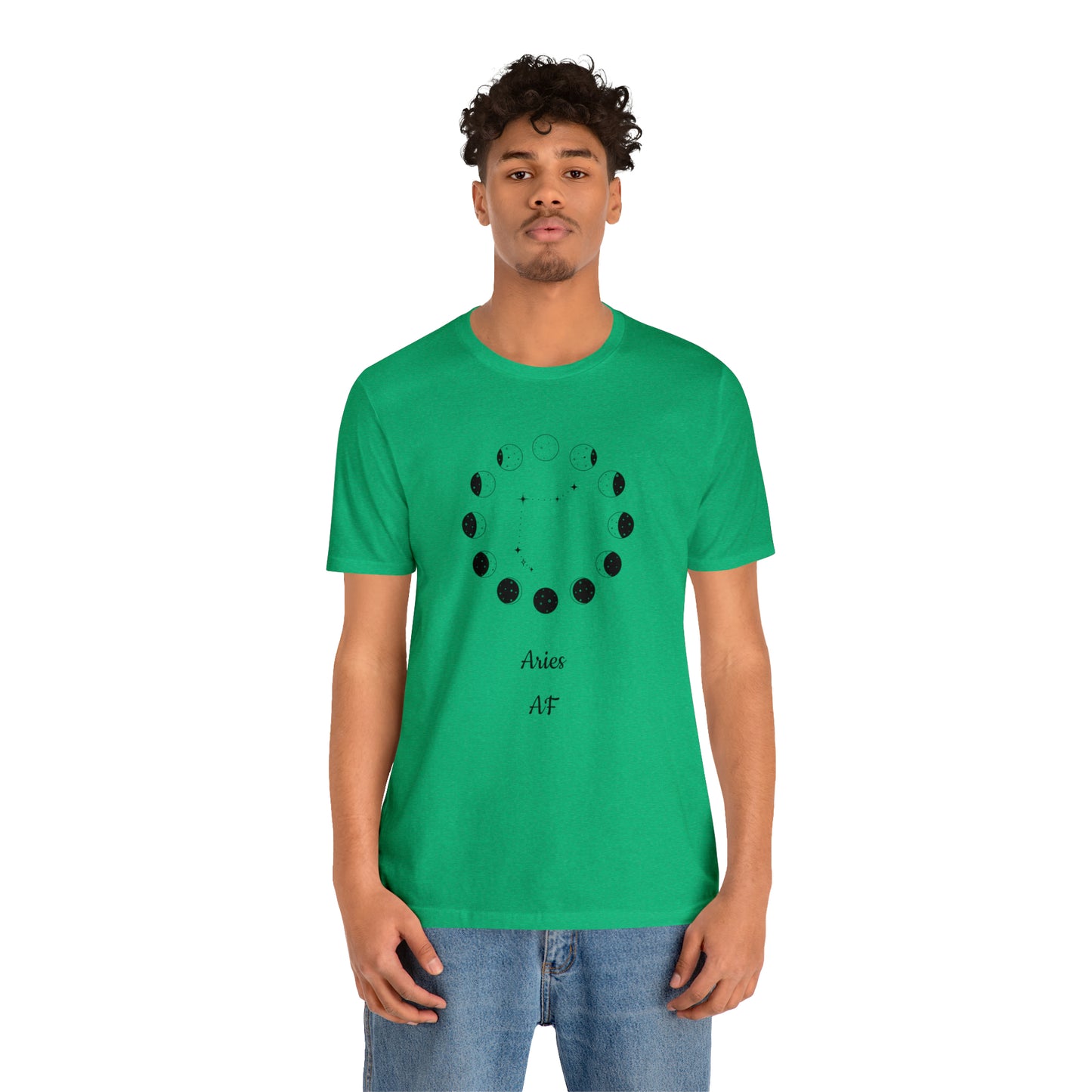 Aries Moon Cycle AF T-Shirt | Fun Aries T-Shirt | Zodiac T-Shirt | Zodiac Sign Shirt | Astrology | Star Sign | Unisex Jersey Short Sleeve Tee
