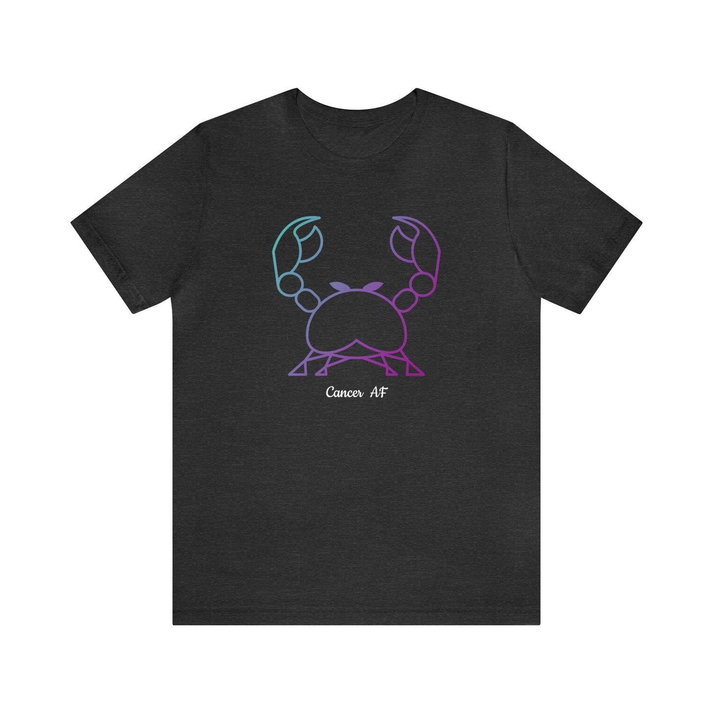 Cancer AF T-Shirt | Fun Cancer Crab T-Shirt | Zodiac T-Shirt | Zodiac Sign Shirt | Astrology | Star Sign | Unisex Jersey Short Sleeve Tee