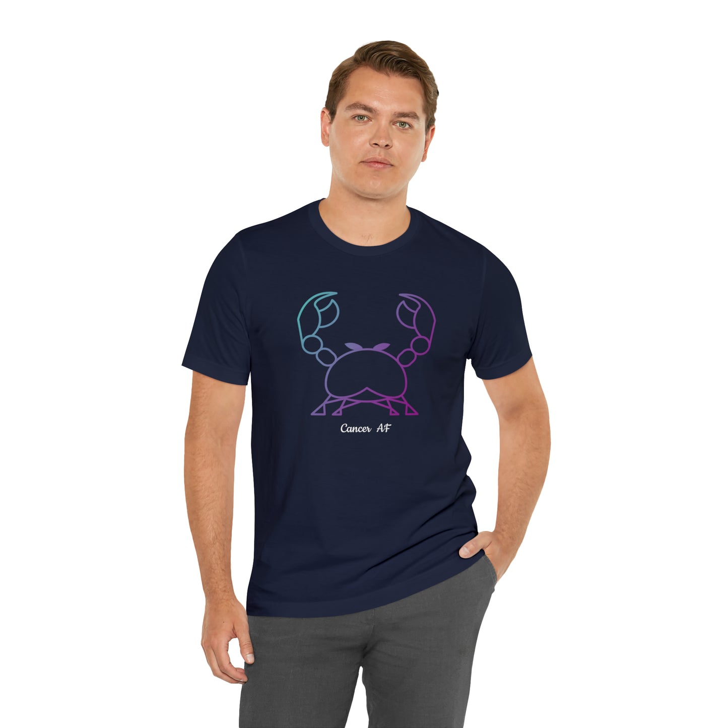 Cancer AF T-Shirt | Fun Cancer Crab T-Shirt | Zodiac T-Shirt | Zodiac Sign Shirt | Astrology | Star Sign | Unisex Jersey Short Sleeve Tee