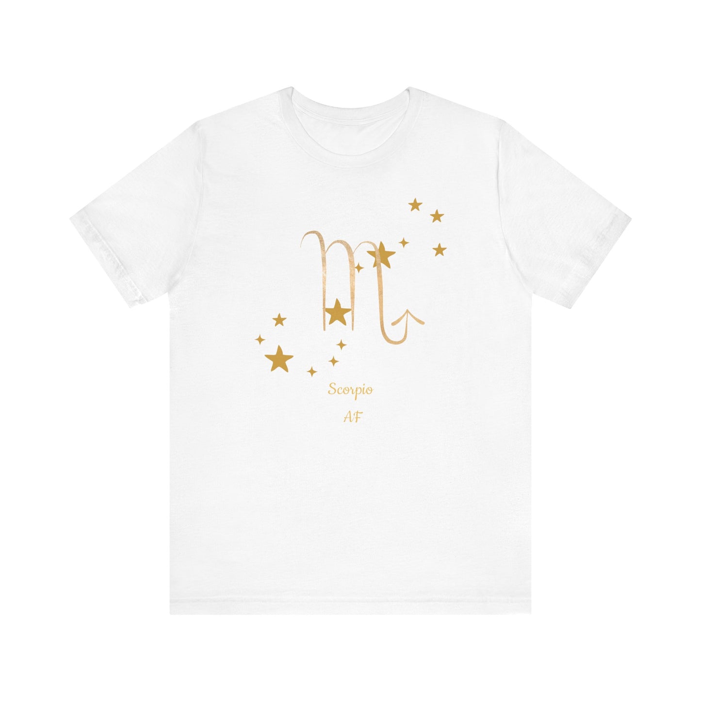 Scorpio AF Symbol & Stars T-Shirt | Fun Scorpio T-Shirt | Zodiac T-Shirt | Zodiac Sign Shirt | Astrology | Star Sign | Unisex Jersey Short Sleeve Tee