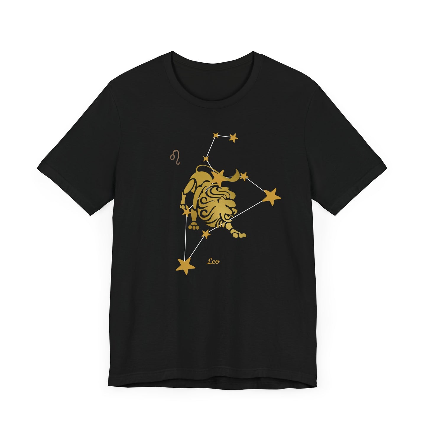 Leo Lion Symbol White Line T-Shirt | Fun Leo T-Shirt | Zodiac T-Shirt | Zodiac Sign Shirt | Astrology | Star Sign | Unisex Jersey Short Sleeve Tee