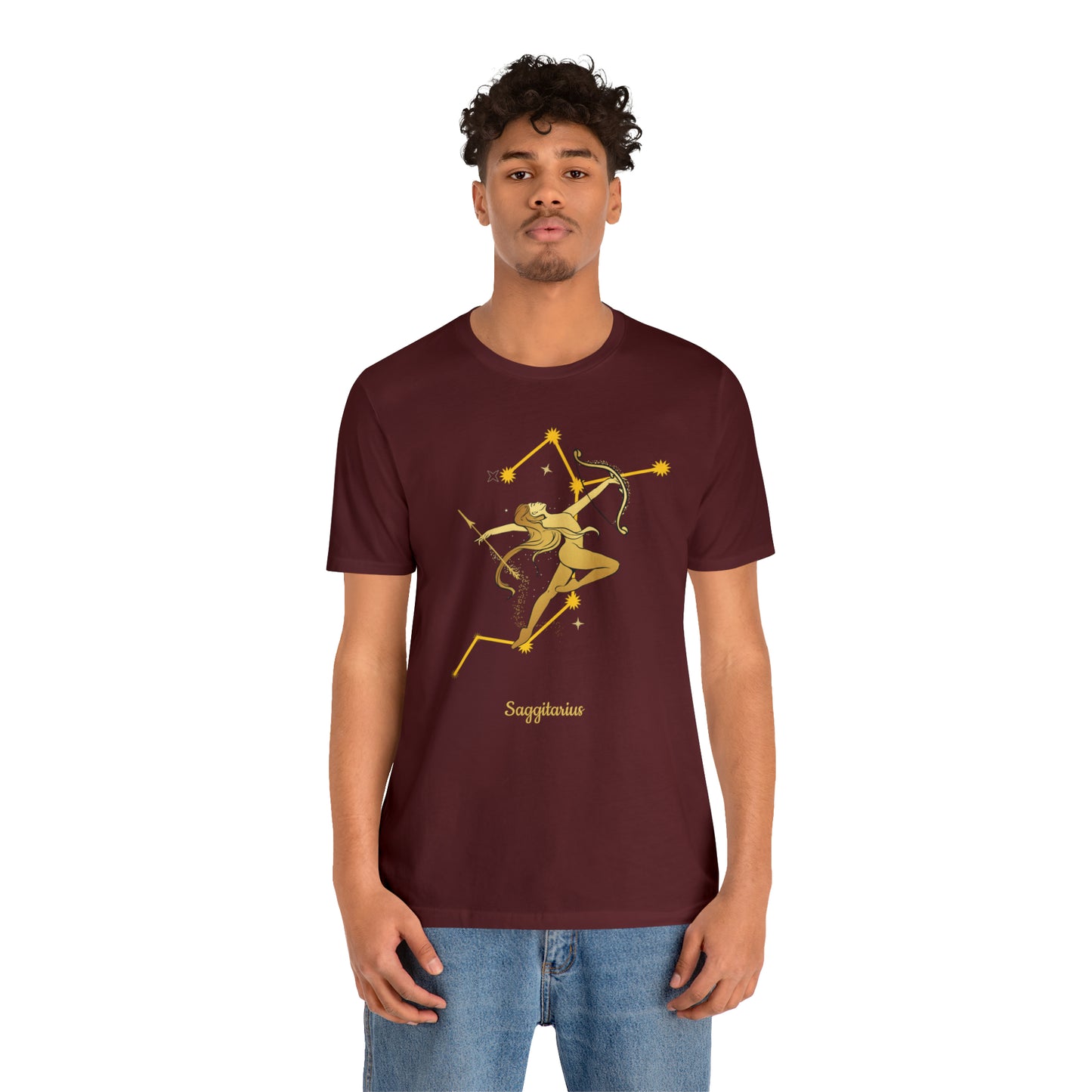 Sagittarius Nymph & Stars T-Shirt | Fun Sagittarius T-Shirt | Zodiac T-Shirt | Zodiac Sign Shirt | Astrology | Star Sign | Unisex Jersey Short Sleeve Tee