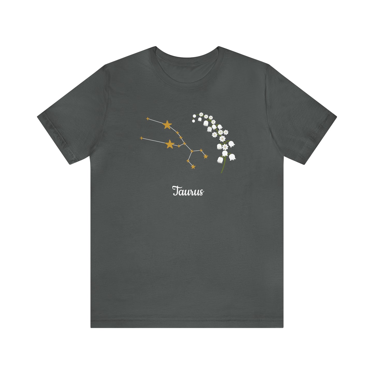 Taurus Stars & Flowers T-Shirt | Fun Taurus T-Shirt | Zodiac T-Shirt | Zodiac Sign Shirt | Astrology | Star Sign | Unisex Jersey Short Sleeve Tee