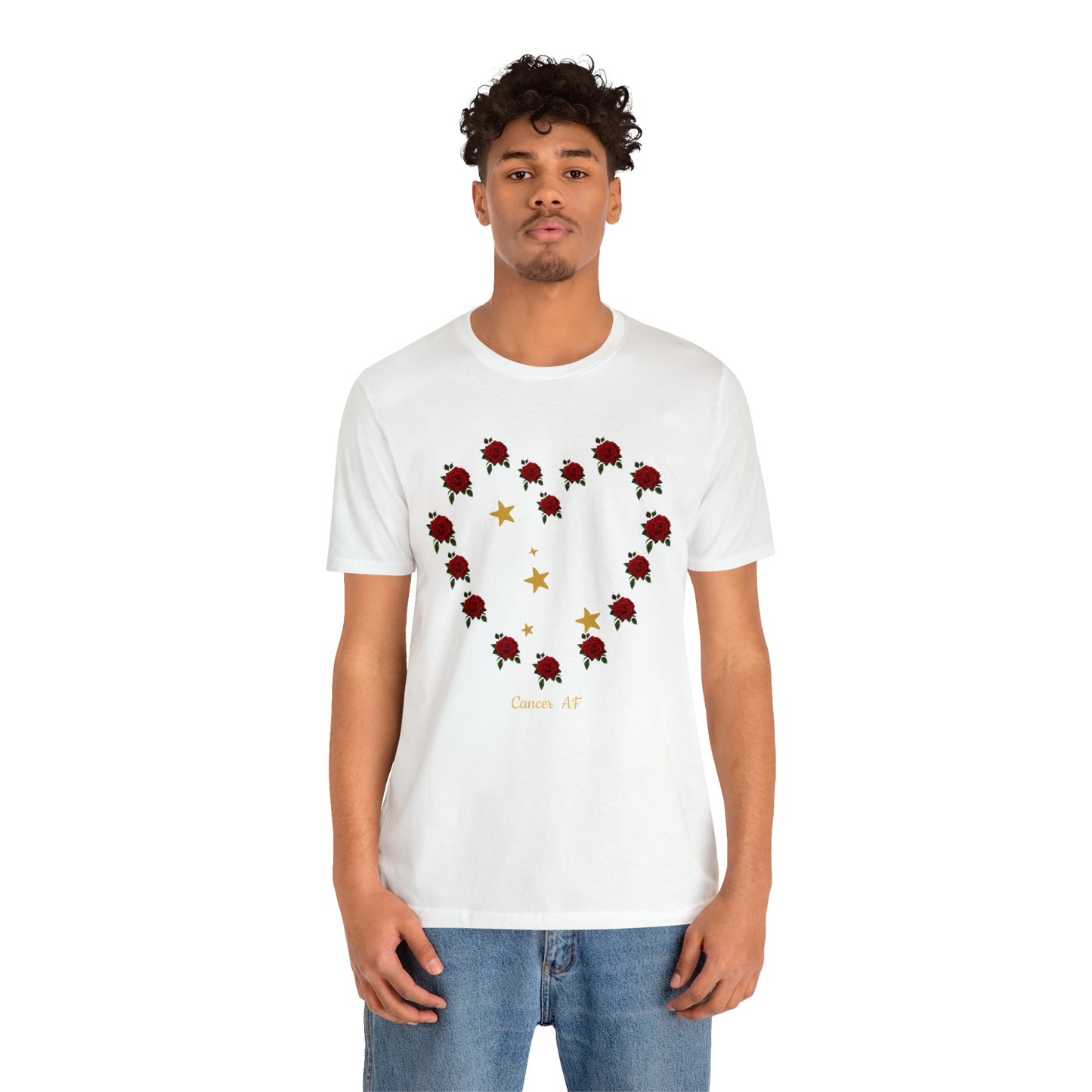Cancer AF Rose T-Shirt | Fun Cancer T-Shirt | Zodiac T-Shirt | Zodiac Sign Shirt | Astrology | Star Sign | Unisex Jersey Short Sleeve Tee