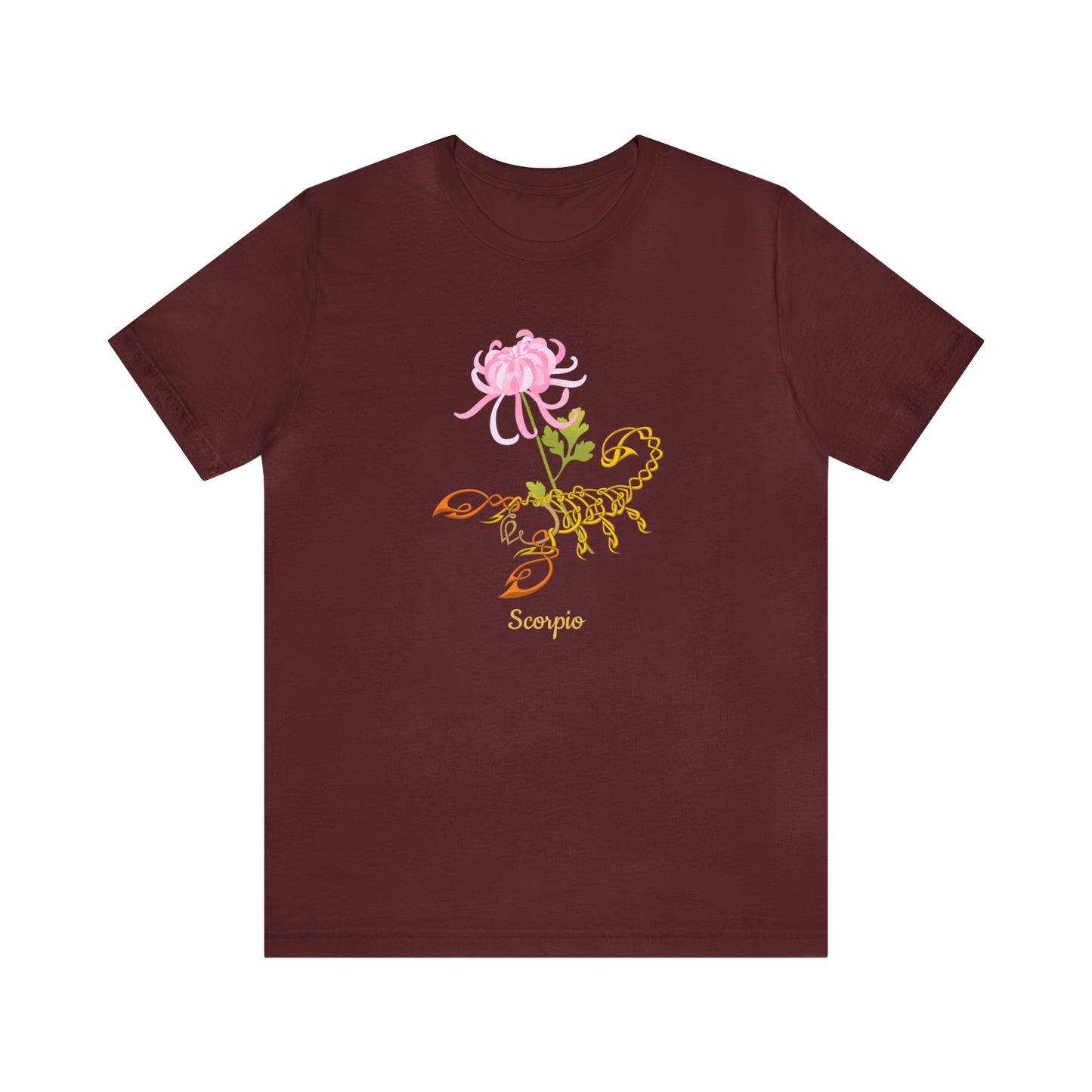 Scorpion & Flower AF T-Shirt | Fun Scorpio T-Shirt | Zodiac T-Shirt | Zodiac Sign Shirt | Astrology | Star Sign | Unisex Jersey Short Sleeve Tee