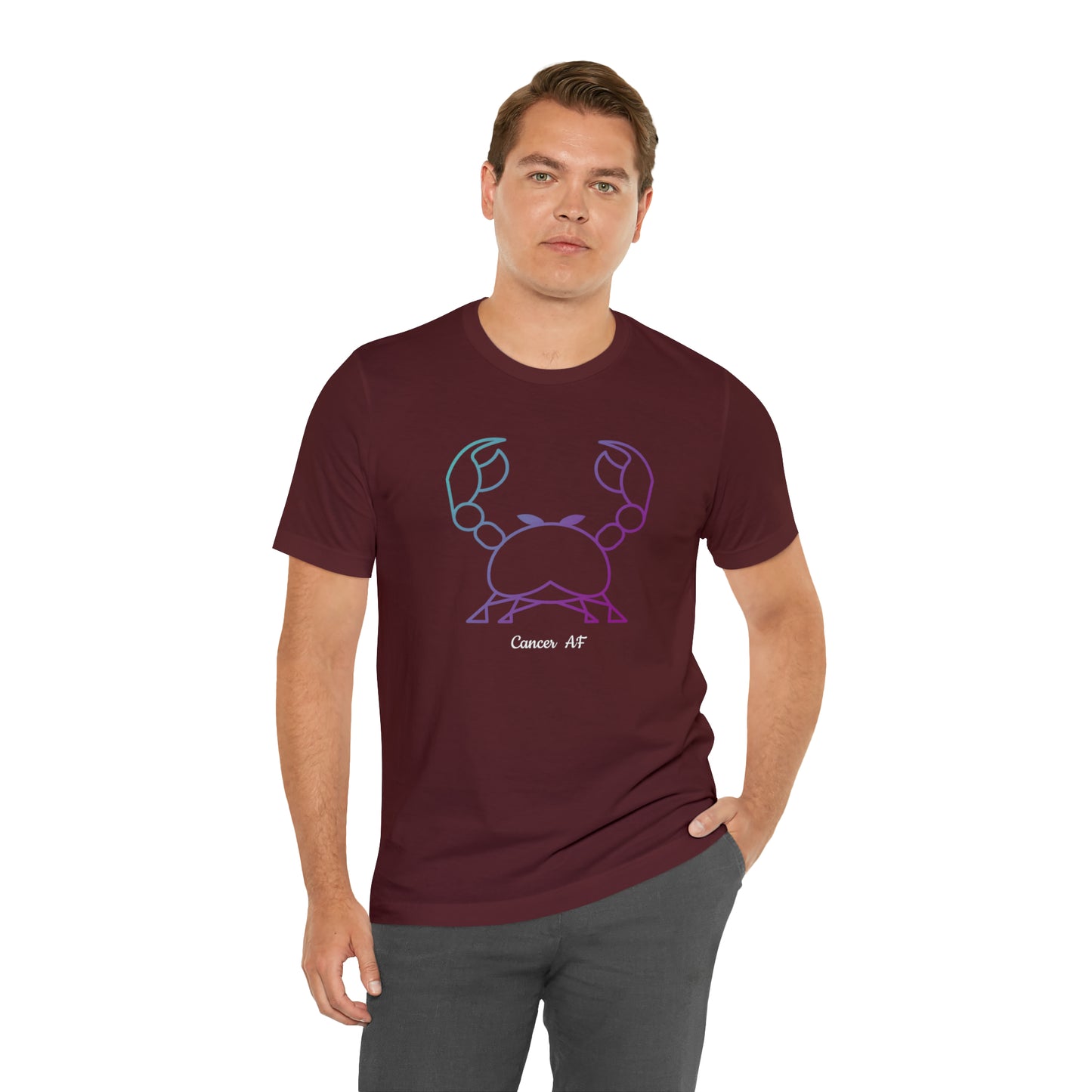 Cancer AF T-Shirt | Fun Cancer Crab T-Shirt | Zodiac T-Shirt | Zodiac Sign Shirt | Astrology | Star Sign | Unisex Jersey Short Sleeve Tee