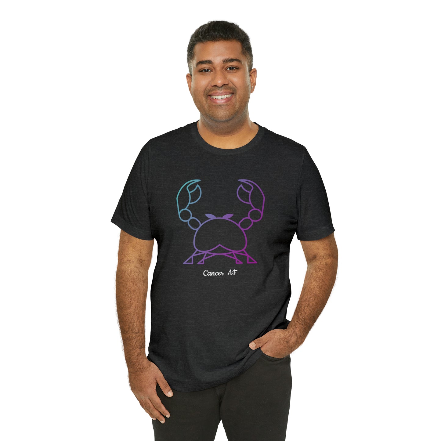 Cancer AF T-Shirt | Fun Cancer Crab T-Shirt | Zodiac T-Shirt | Zodiac Sign Shirt | Astrology | Star Sign | Unisex Jersey Short Sleeve Tee