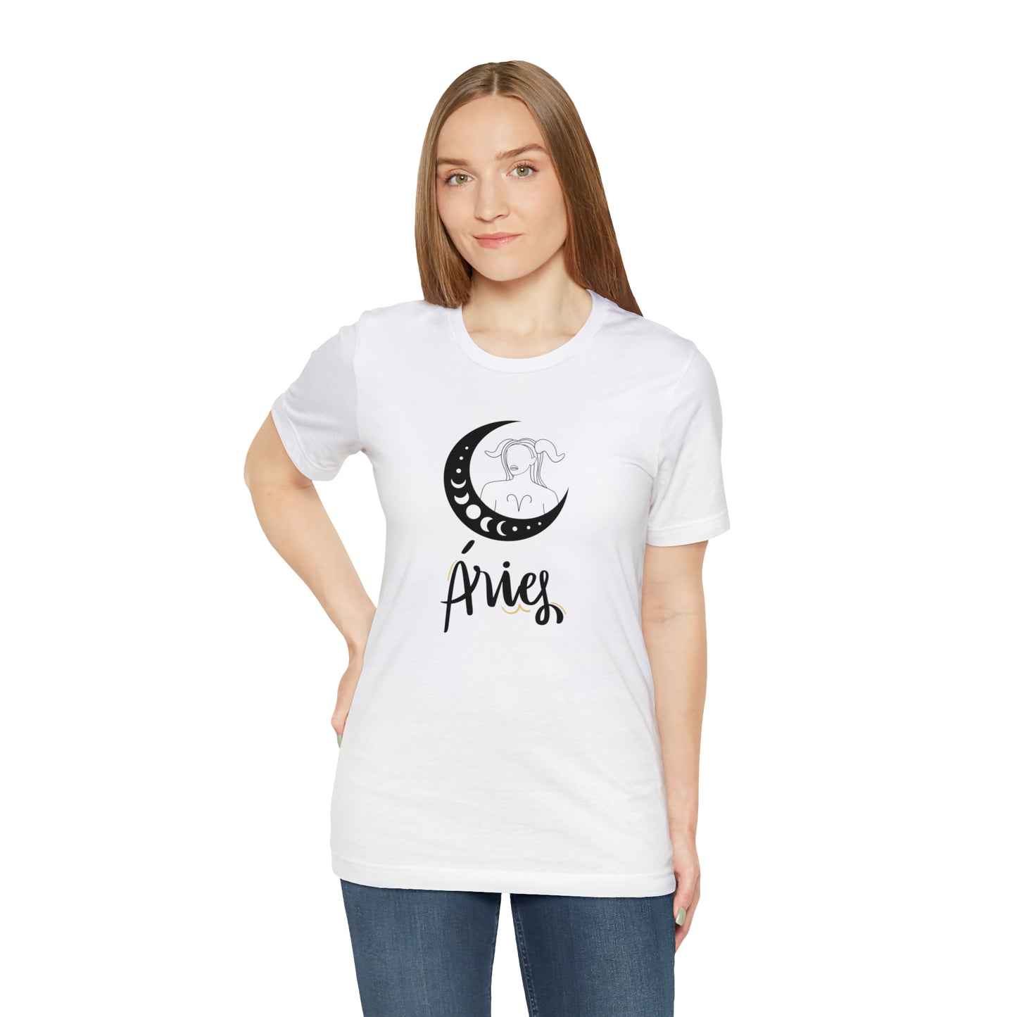 Aries Moon Goddess AF T-Shirt | Fun Aries T-Shirt | Zodiac T-Shirt | Zodiac Sign Shirt | Astrology | Star Sign | Unisex Jersey Short Sleeve Tee