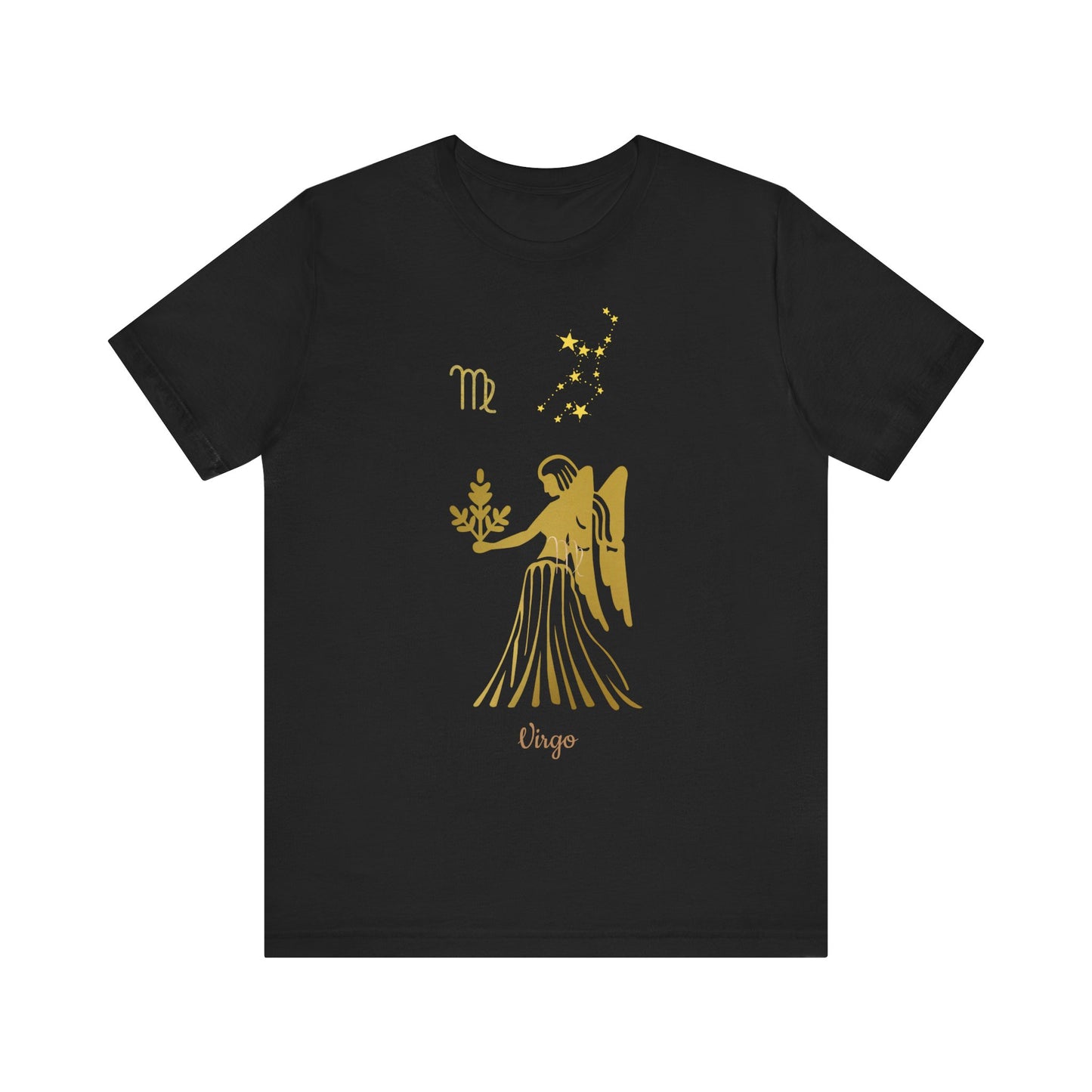 Virgo Angel T-Shirt And Stars | Fun Virgo T-Shirt | Zodiac T-Shirt | Zodiac Sign Shirt | Astrology | Star Sign | Unisex Jersey Short Sleeve Tee
