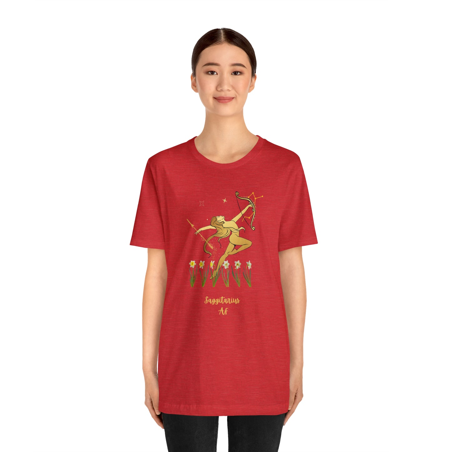 Sagittarius Nymph & Stars AF T-Shirt | Fun Sagittarius T-Shirt | Zodiac T-Shirt | Zodiac Sign Shirt | Astrology | Star Sign | Unisex Jersey Short Sleeve Tee