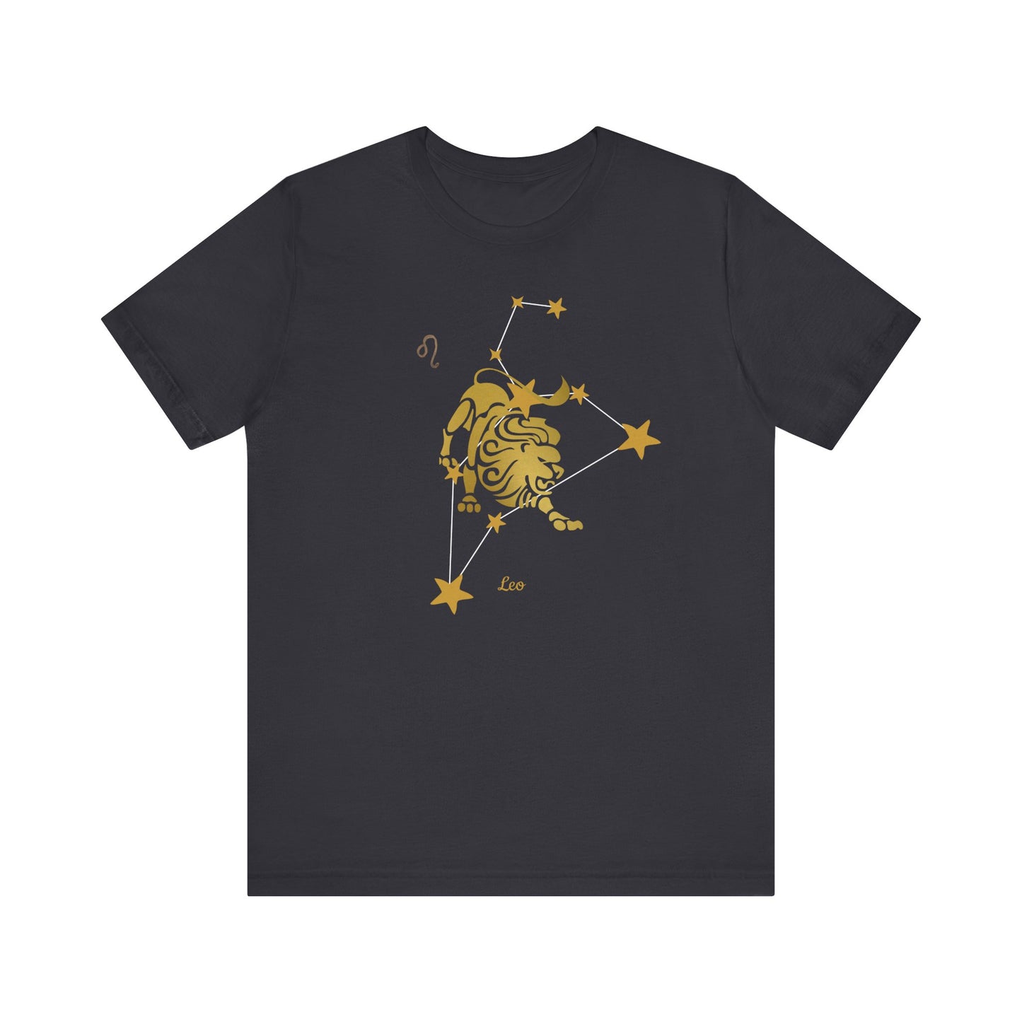 Leo Lion Symbol White Line T-Shirt | Fun Leo T-Shirt | Zodiac T-Shirt | Zodiac Sign Shirt | Astrology | Star Sign | Unisex Jersey Short Sleeve Tee