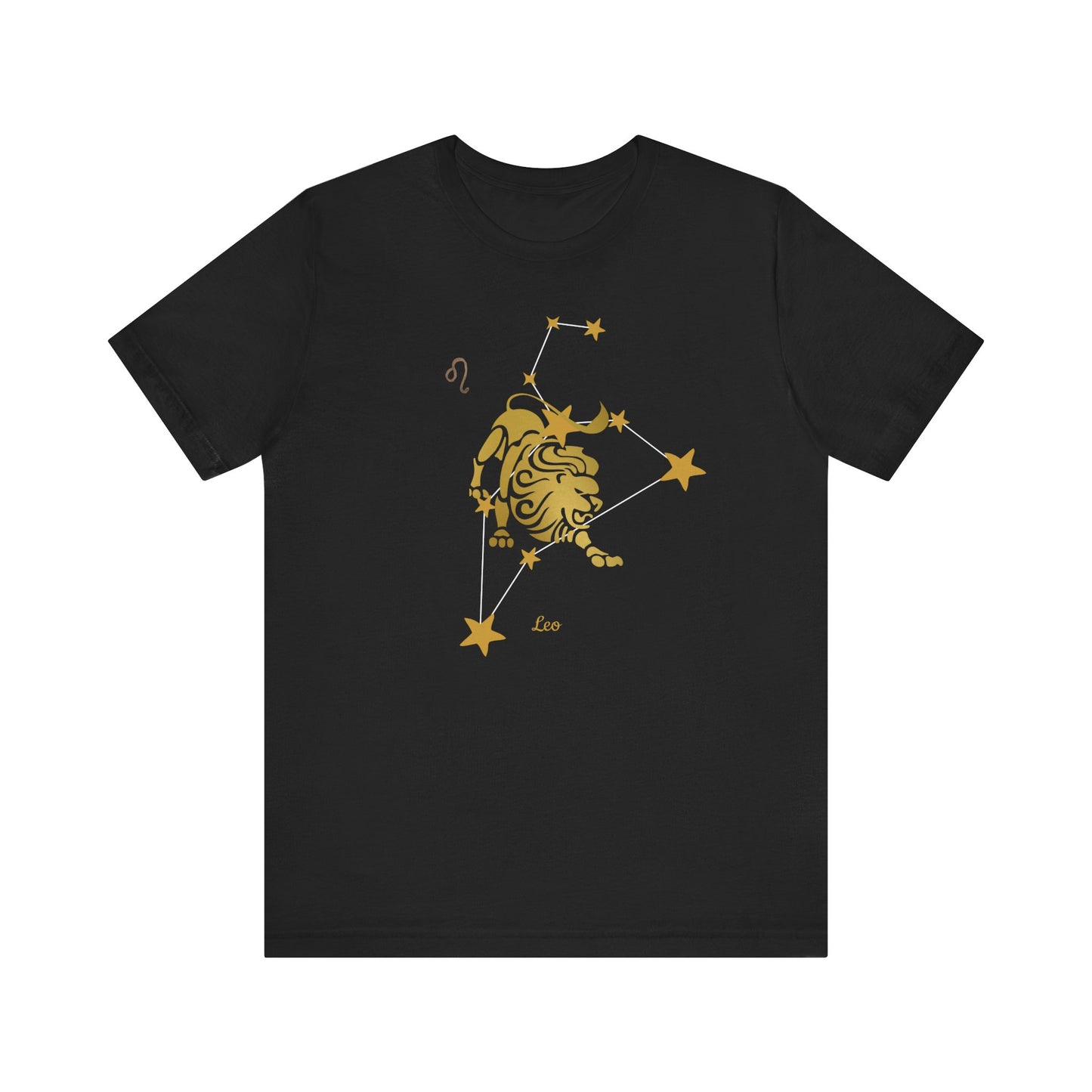 Leo Lion Symbol White Line T-Shirt | Fun Leo T-Shirt | Zodiac T-Shirt | Zodiac Sign Shirt | Astrology | Star Sign | Unisex Jersey Short Sleeve Tee