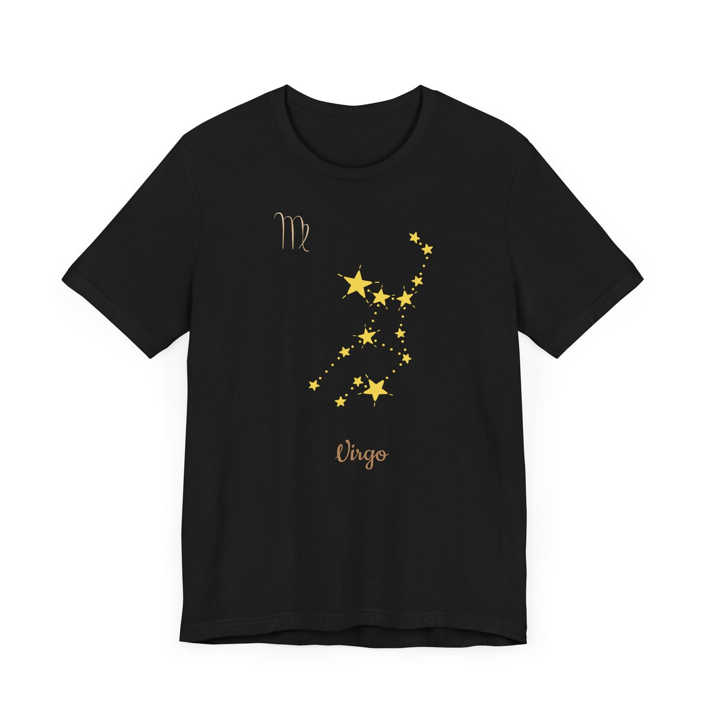 Virgo Symbol T-Shirt And Stars | Fun Virgo T-Shirt | Zodiac T-Shirt | Zodiac Sign Shirt | Astrology | Star Sign | Unisex Jersey Short Sleeve Tee